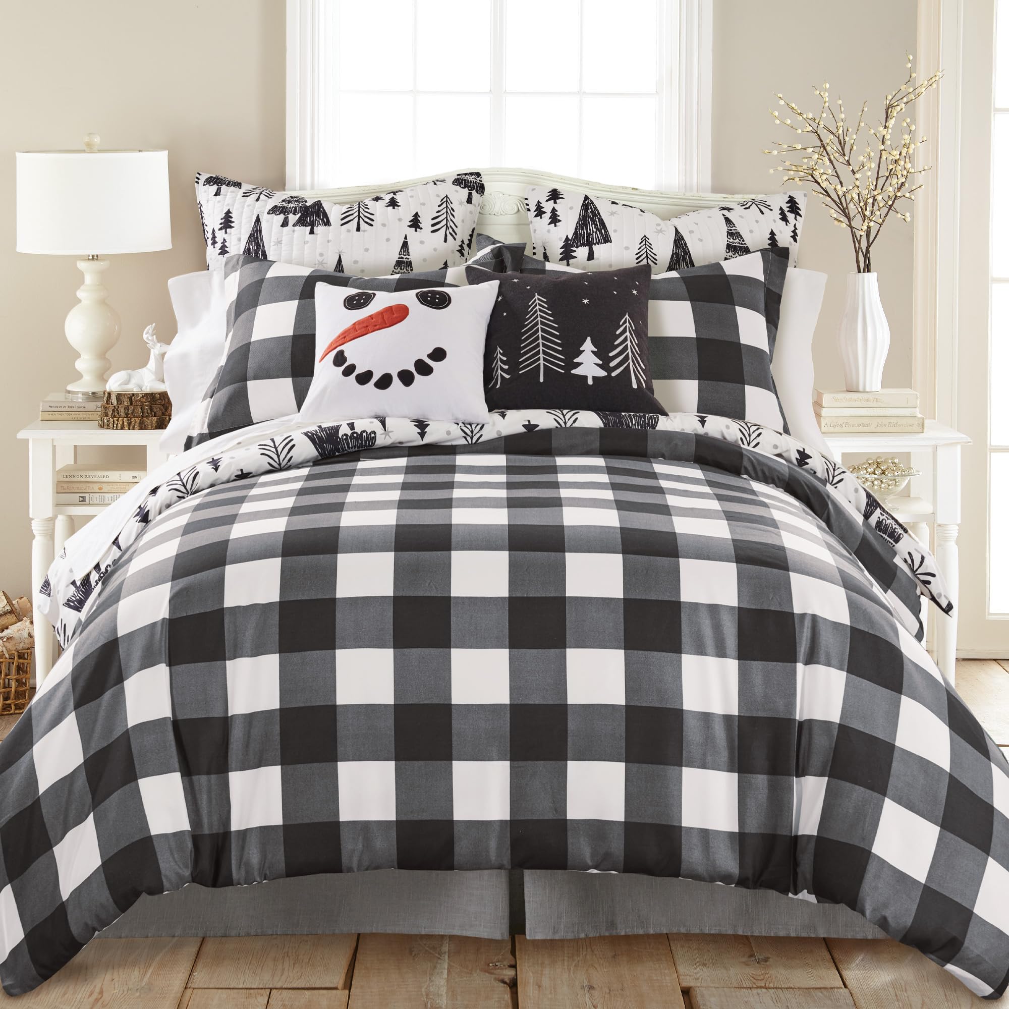  Levtex Home - Mills Waffle Charcoal Duvet Cover Set - King Duvet  Cover + Two King Pillow Cases - Charcoal Waffle Weave - Duvet Cover (106 x  94in.) and Pillow Case (