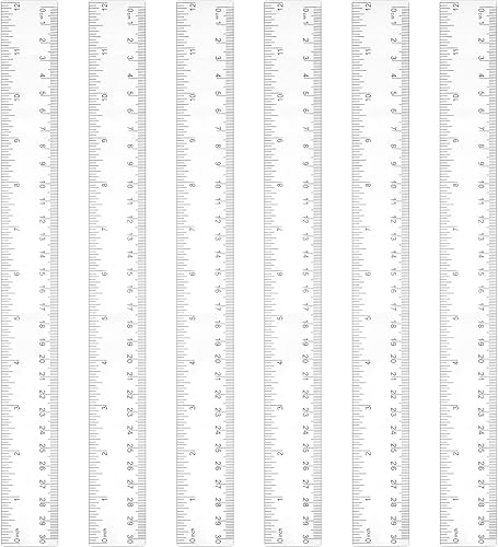 Miniatura 1 de Zonon 6 reglas métricas rectas flexibles de plástico a granel de 12 pulgadas con centímetros y pulgadas, herramienta de medición de dibujo para