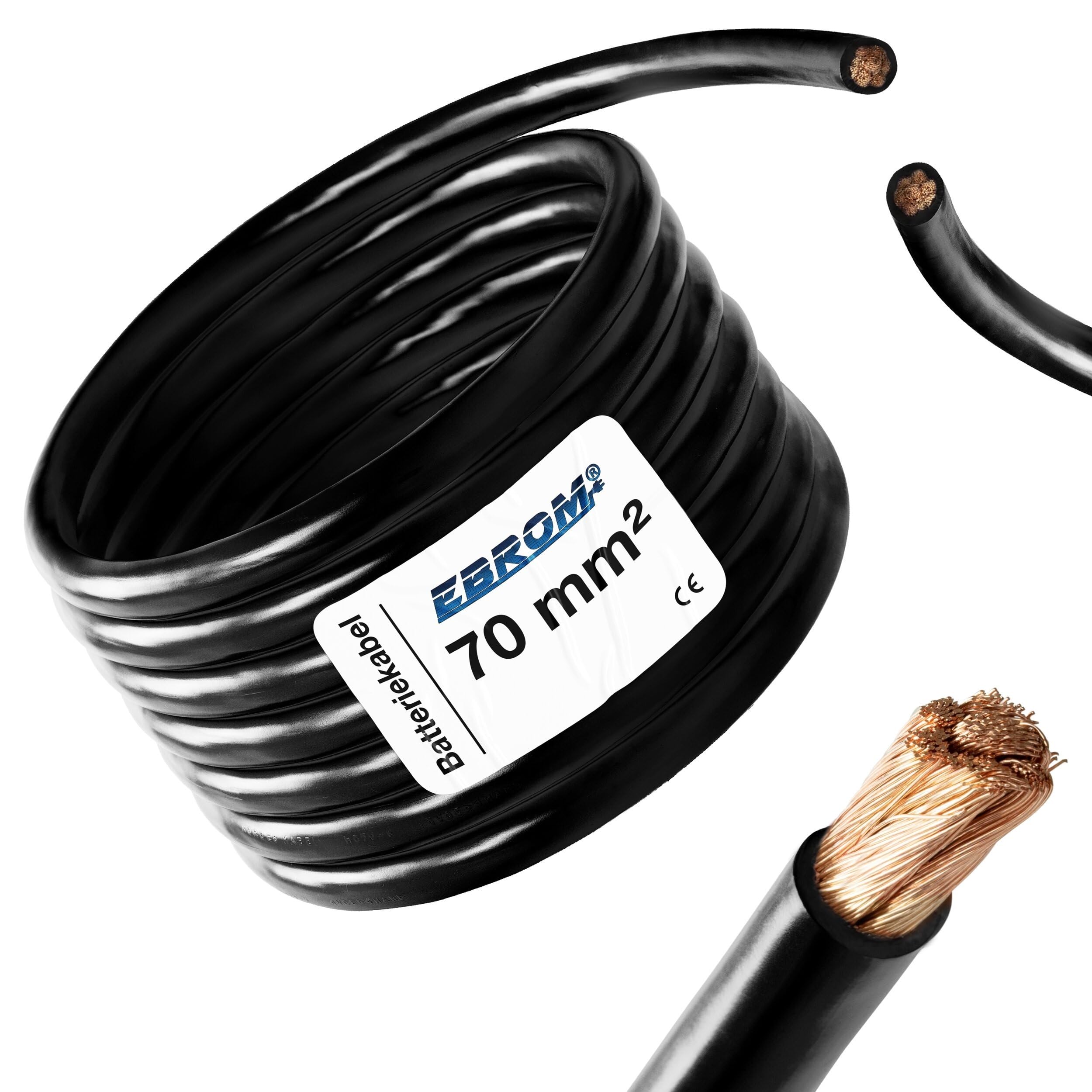 Kabel do akumulatora – czarny – H07V-K 6-10/16-25/35-50/70 lub 95 mm² – kabel akumulatora, 100% miedź OFC – towar sprzedawany na metry – 6mm2-10mm2-16mm2–25mm2–35mm2-50mm2-70mm2-95 mm2