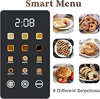 Vista 2 de 2 Slice Toaster Stainless Steel with LED Display, Extra Wide Slots, 6 Shade Settings, Defrost/Reheat/Cancel, Removable Crumb Tray – Compact Toaster