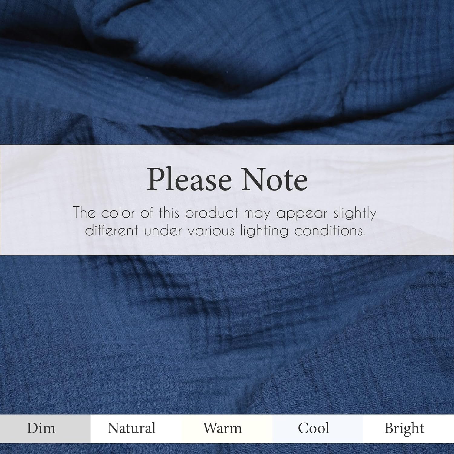 Salt Earth 100% Cotton Muslin Blanket, Gauze Blanket 80"X90" Queen, 4 Layered for Couch, Bed, Living Room,Lightweight & All Seasons Blankets & Throws, Easy to wash,Nature & Skin Friendly(Navy Blue) - Image 6