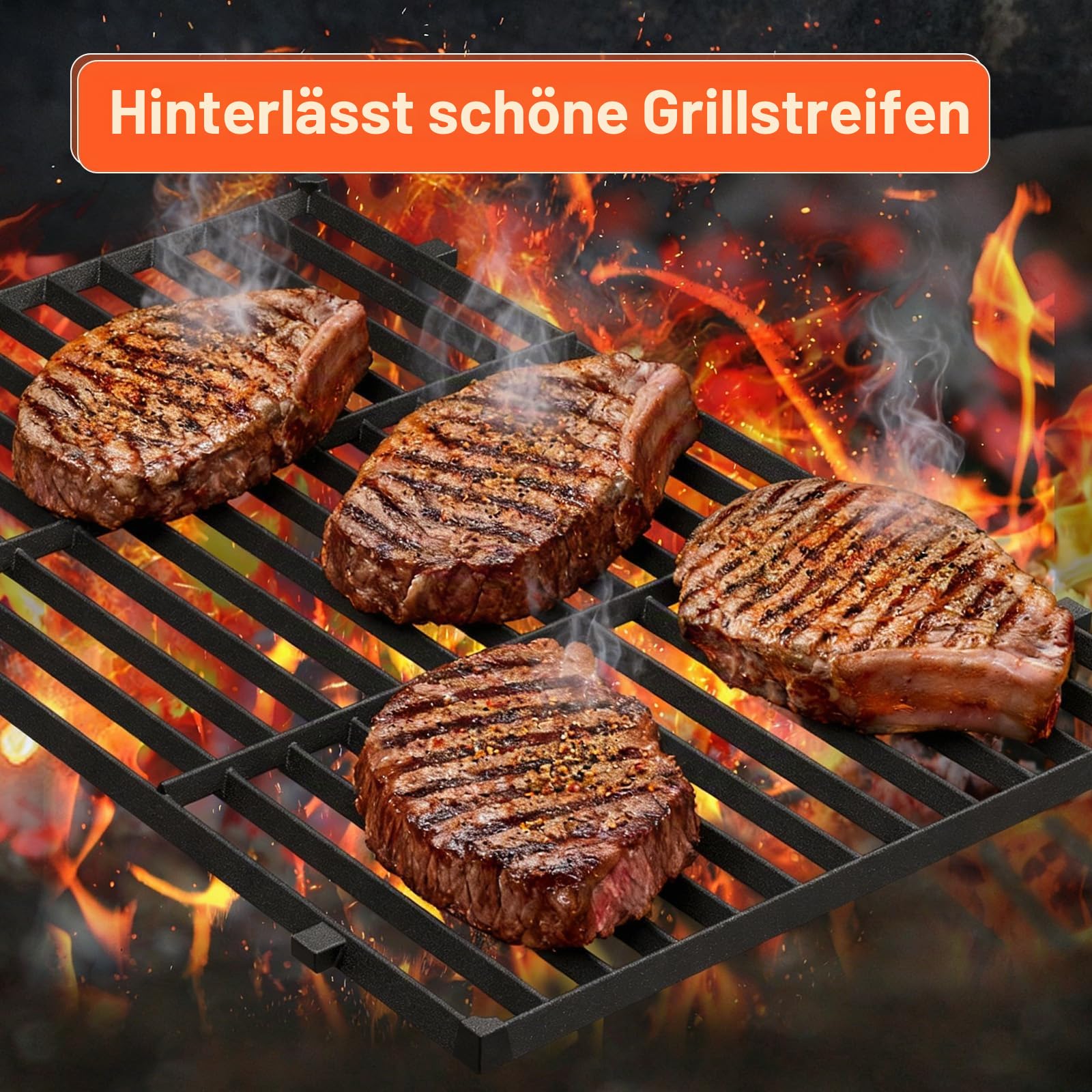 QuliMetal 44,5 cm Grillroste und 38,9 cm Aromaschienen für Weber Spirit 300 und GS4 Spirit II 300, passend für Spirit E-310, E-315 mit Frontbedienung, Ersatz für Weber 7639, 7636