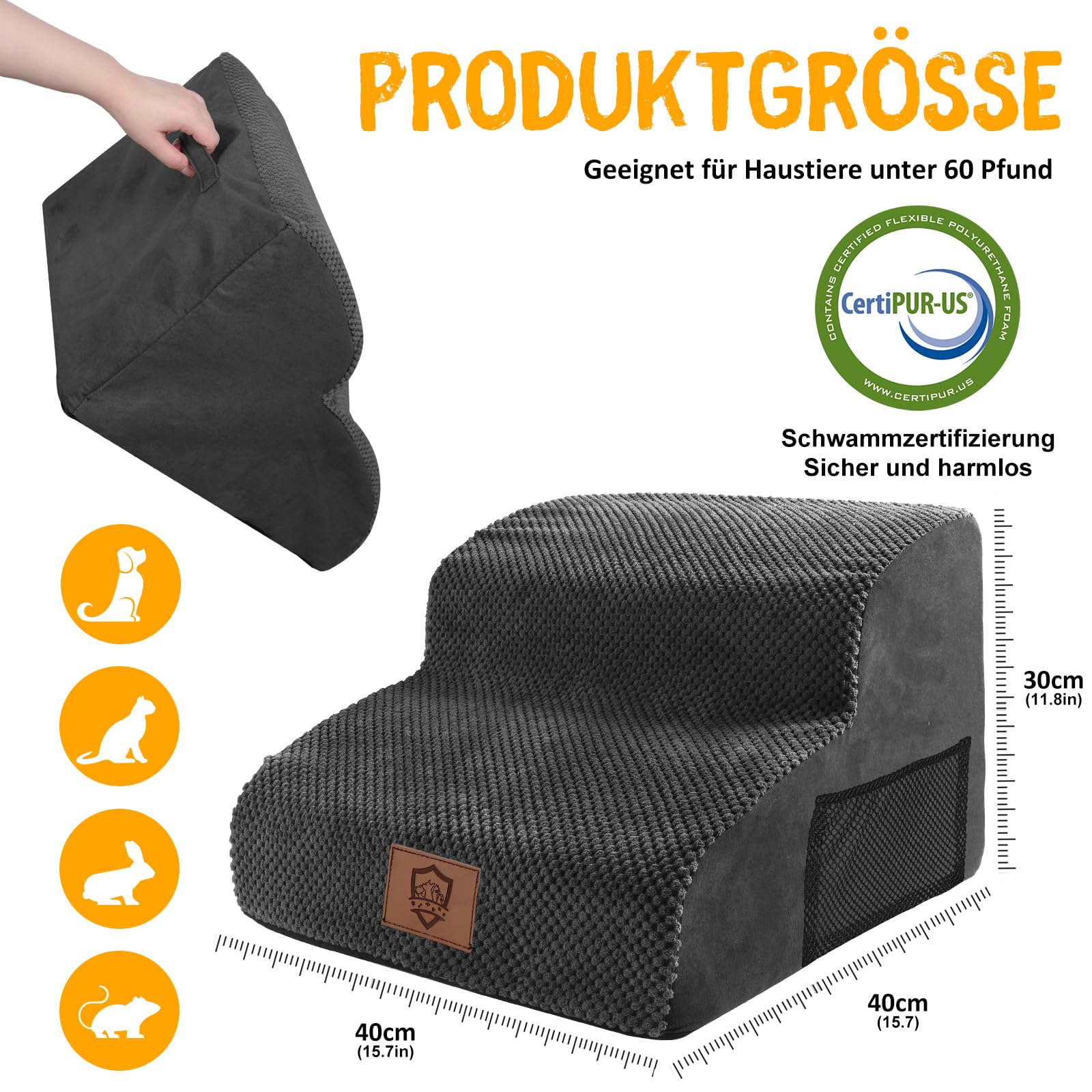 Scaletta Per Cani E Gatti - 2 Gradini, Impermeabile E Antiscivolo, Per Letti E Divani - Foto 5