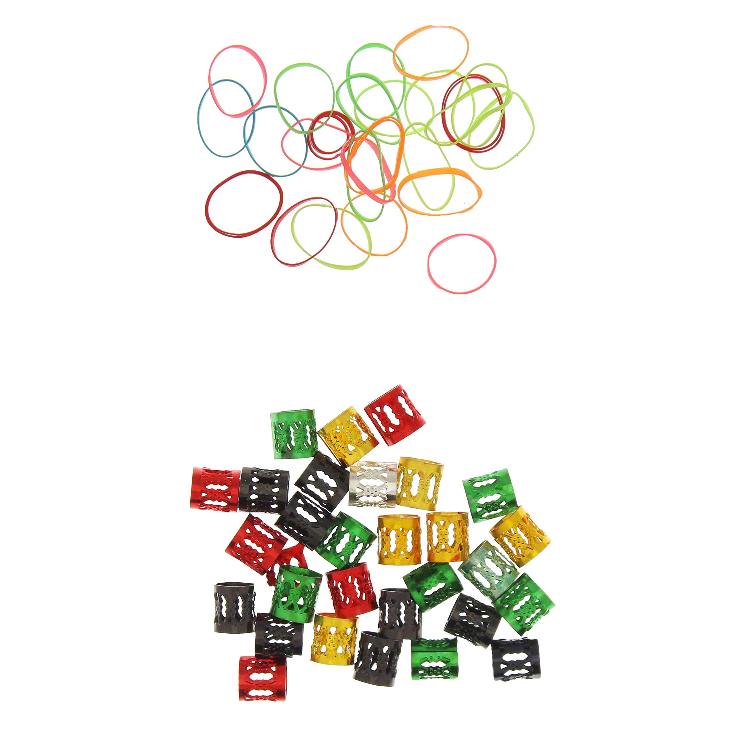 Zac's Alter Ego Women's Rasta Hair Cuffs & Elastics For Braiding & Dreadlocks
