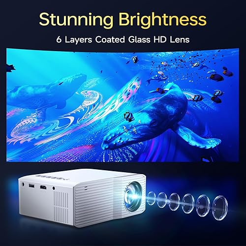 Miniatura 8 de Proyector con WiFi y Bluetooth, Native 1080P Upgrade 240 ANSI KSAN Proyector portátil, mini proyector de películas para uso al aire libre, proyector