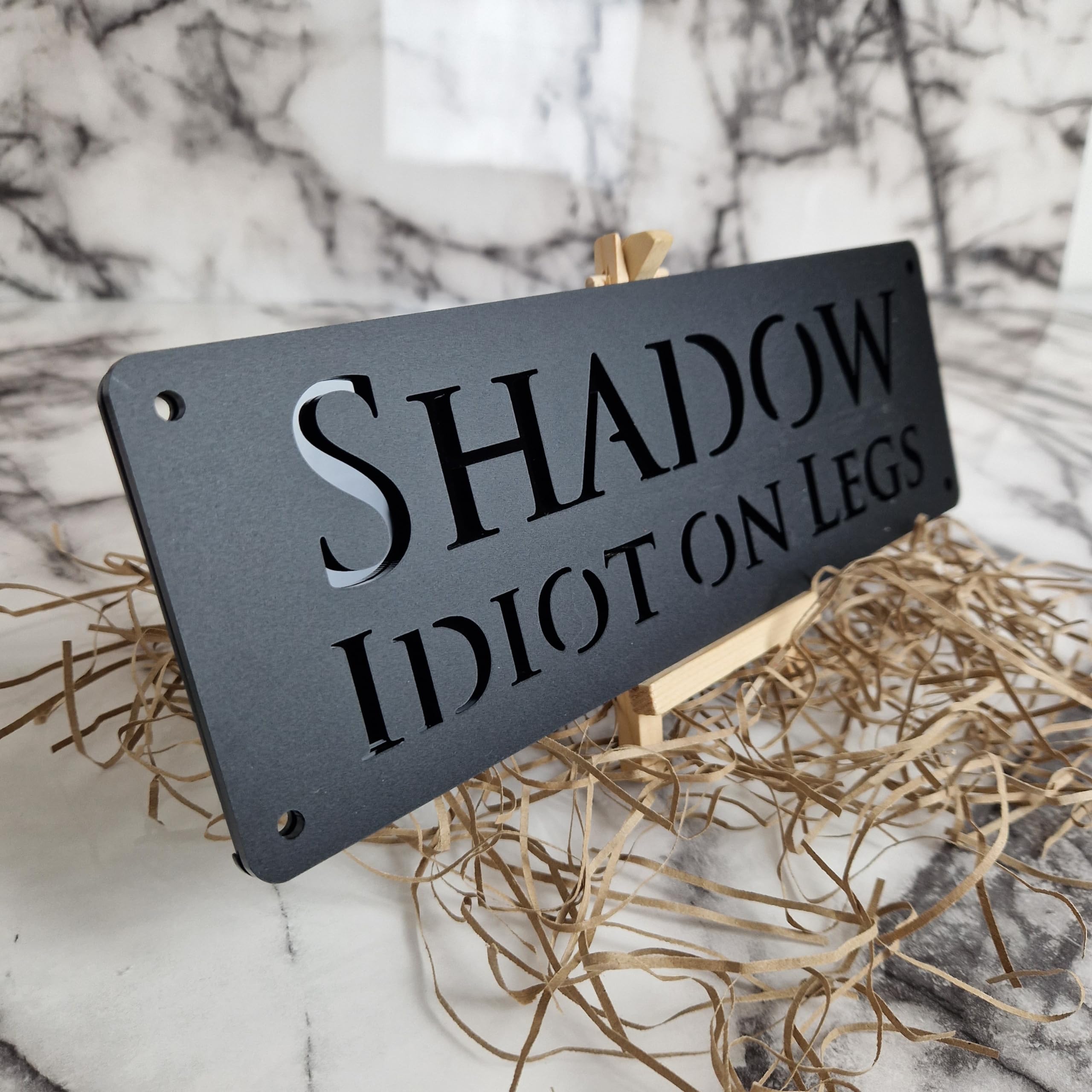 Black Mirror and Matt Black Personalised Horse stable Pony laser cut name door plate sign (L9-No Image)