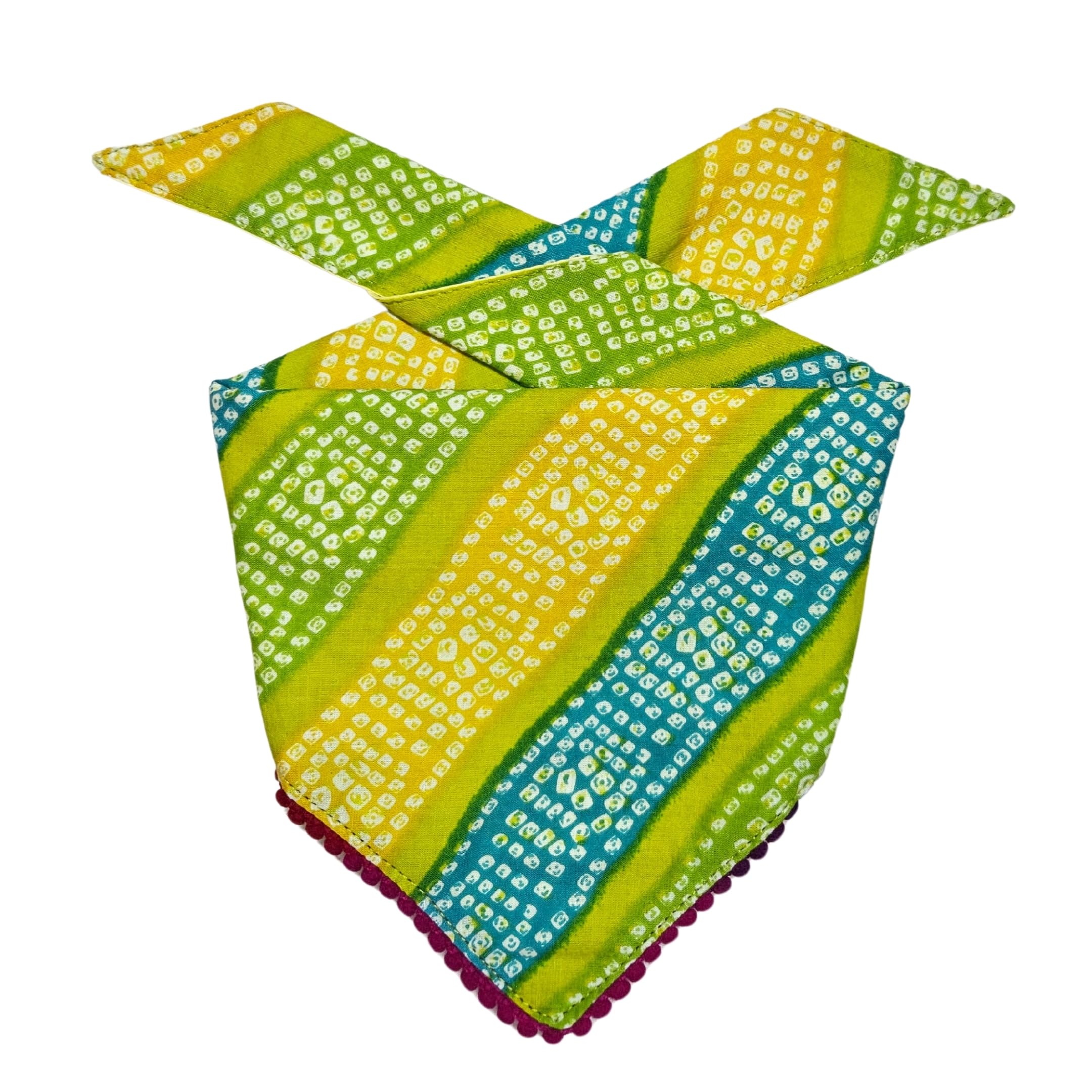 All For Fur Dog & Cat Bandana | Knot & Tie | Adjustable Cotton Bandana/Scarf | Luxury Dog & Cat Accessories | Scarf for Cats & Puppies (XS) | Neon Green Bandhani (B0CL2L6GPJ) Amazon Price History, Amazon Price Tracker