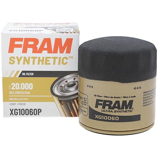 FRAM Synthetic XG10060P 20K Mile Change Automotive Replacement Engine Oil Filter for Synthetic Oil Changes, Premium Vehicle Engine Protection Oil Filter for Select Vehicle Model Years