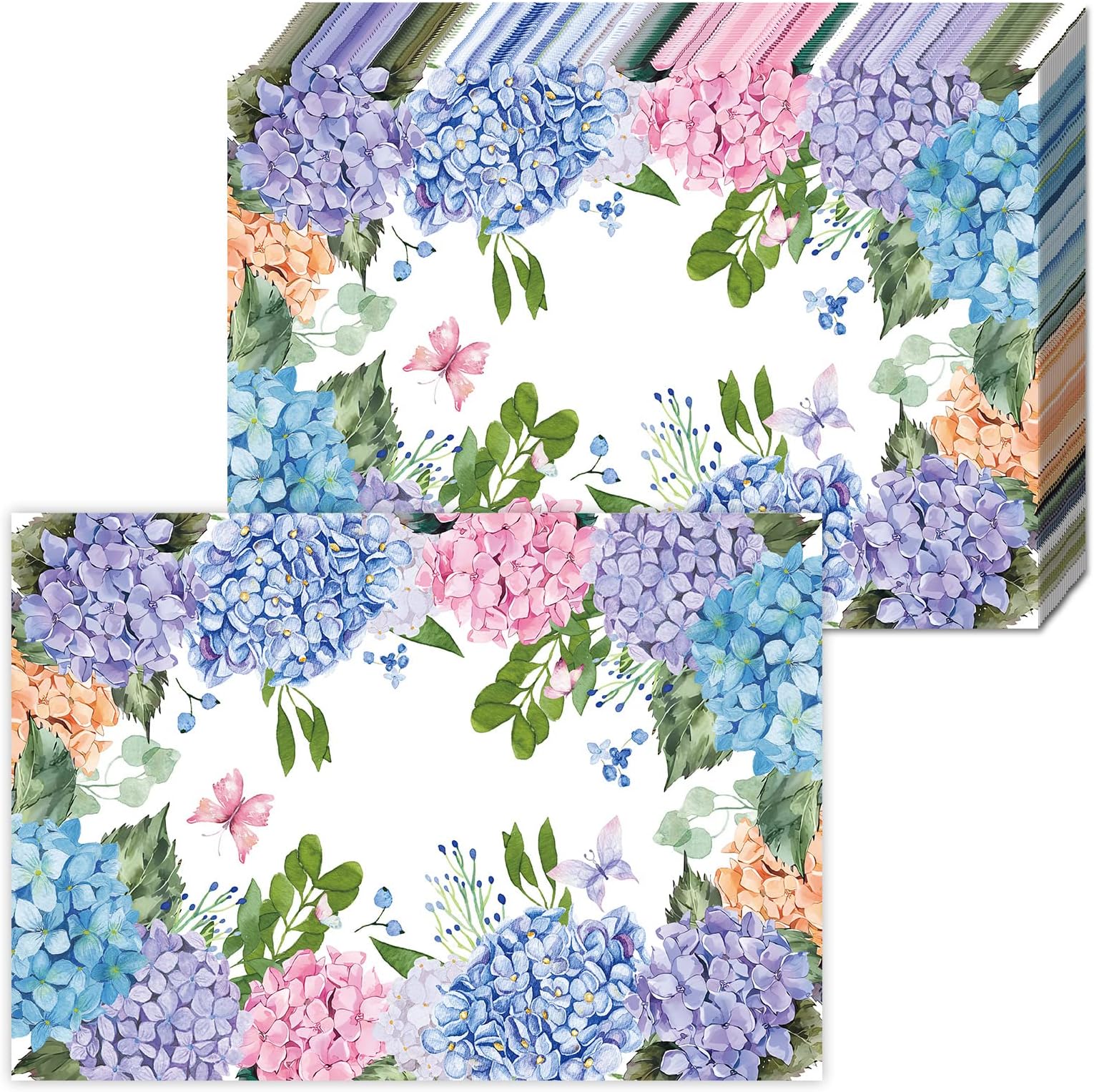 AnyDesign 50 Pack Floral Paper Placemat Disposable