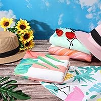 Vista 7 de Tudomro 4 toallas de playa de gran tamaño de microfibra de flamenco, toallas de piscina grandes para adultos, mujeres y hombres, toallas de natación