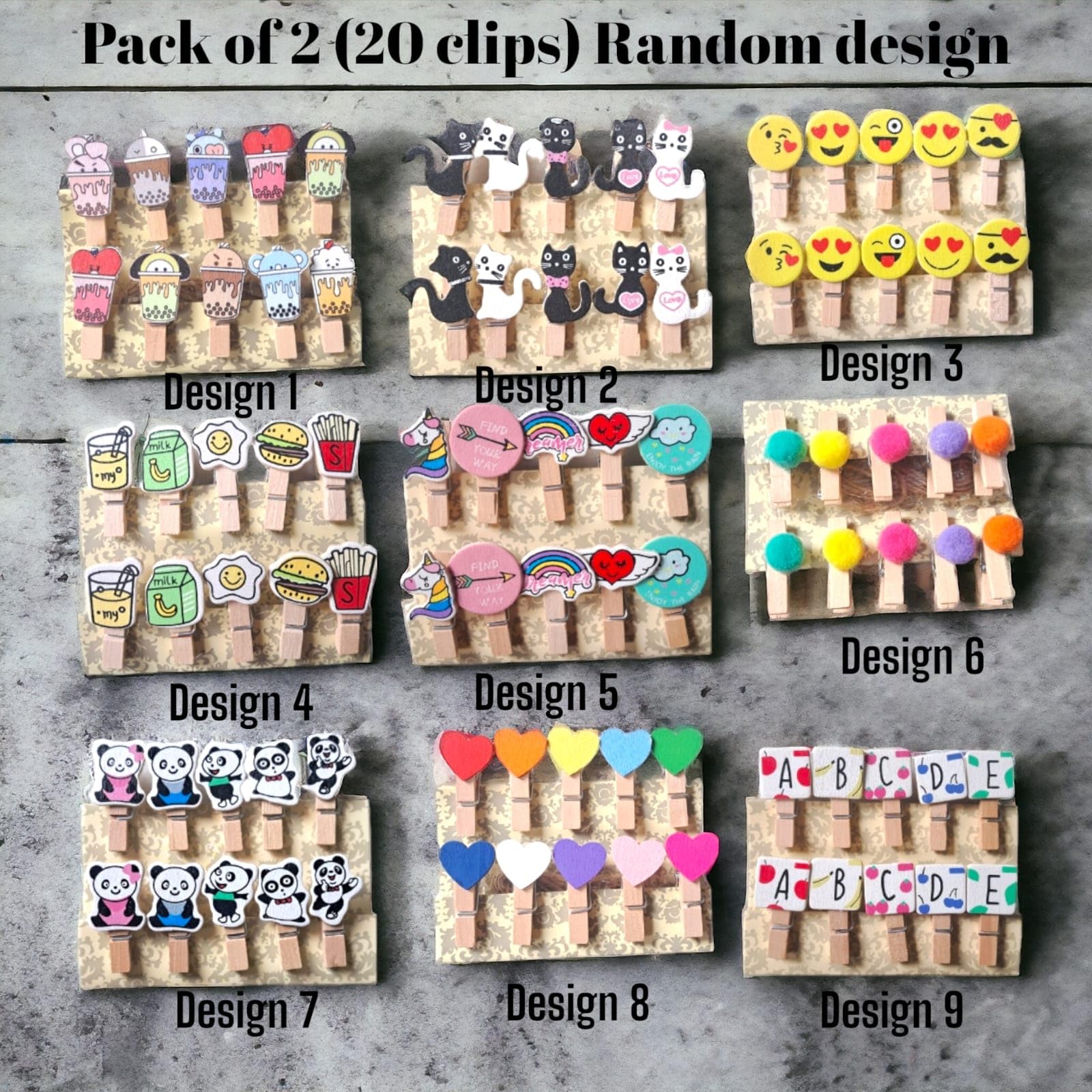 20 pcs Mini Natural Wood Pin for Photos, Wooden Small Photo Clips, Mini Close Pins for Pictures, Display Artwork, Little Baby Shower Pack of 2(Random Design)