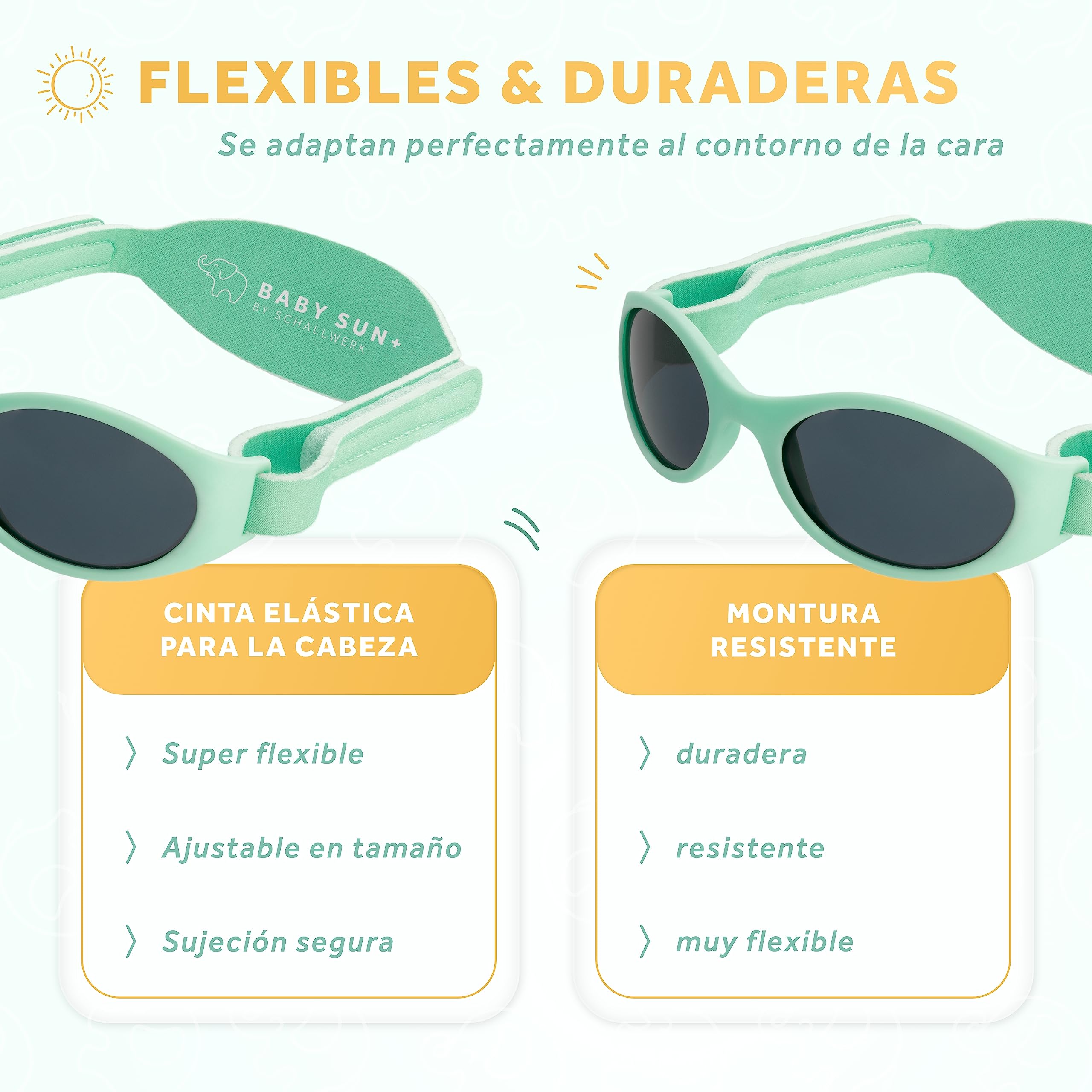 Schallwerk ® Baby Sun+| Gafas de sol para niños de 6 a 36 meses - gafas de sol niño - gafas sol bebe - oculos de sol bebe - gafas sol niña - gafas sol niño