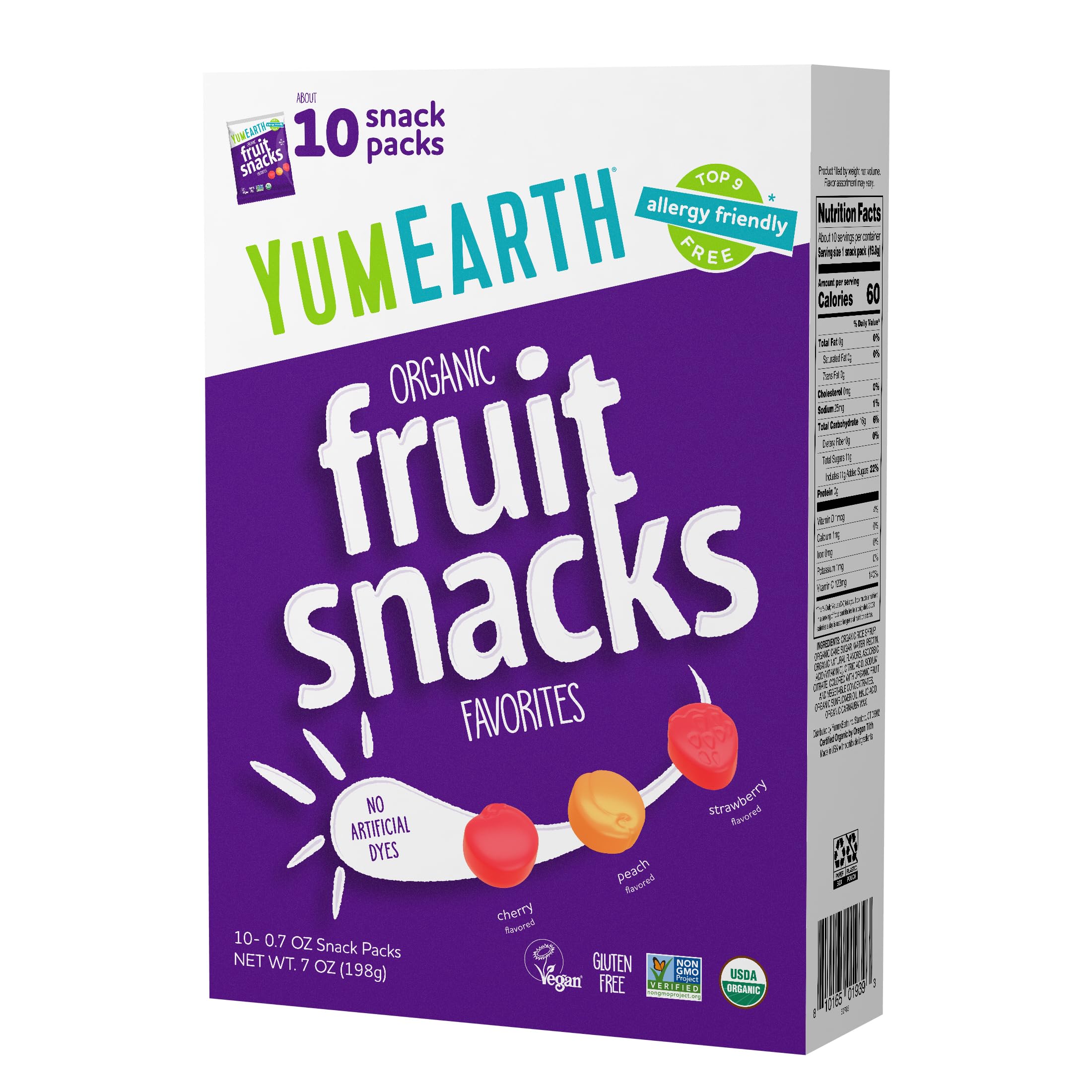 YumEarth Organic Fruit Snacks Box, 0.7 Ounce (Pack of 10)