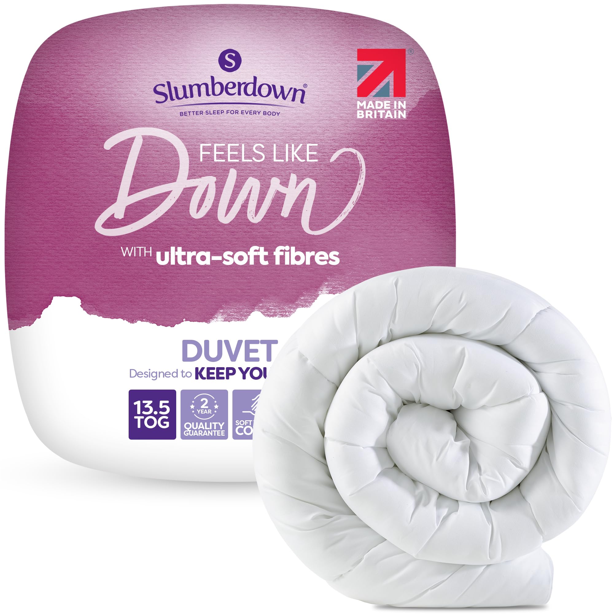 Slumberdown Feels Like Down King Size Duvet 13.5 Tog - Ultra Soft Extra Warm & Snuggly Kin...