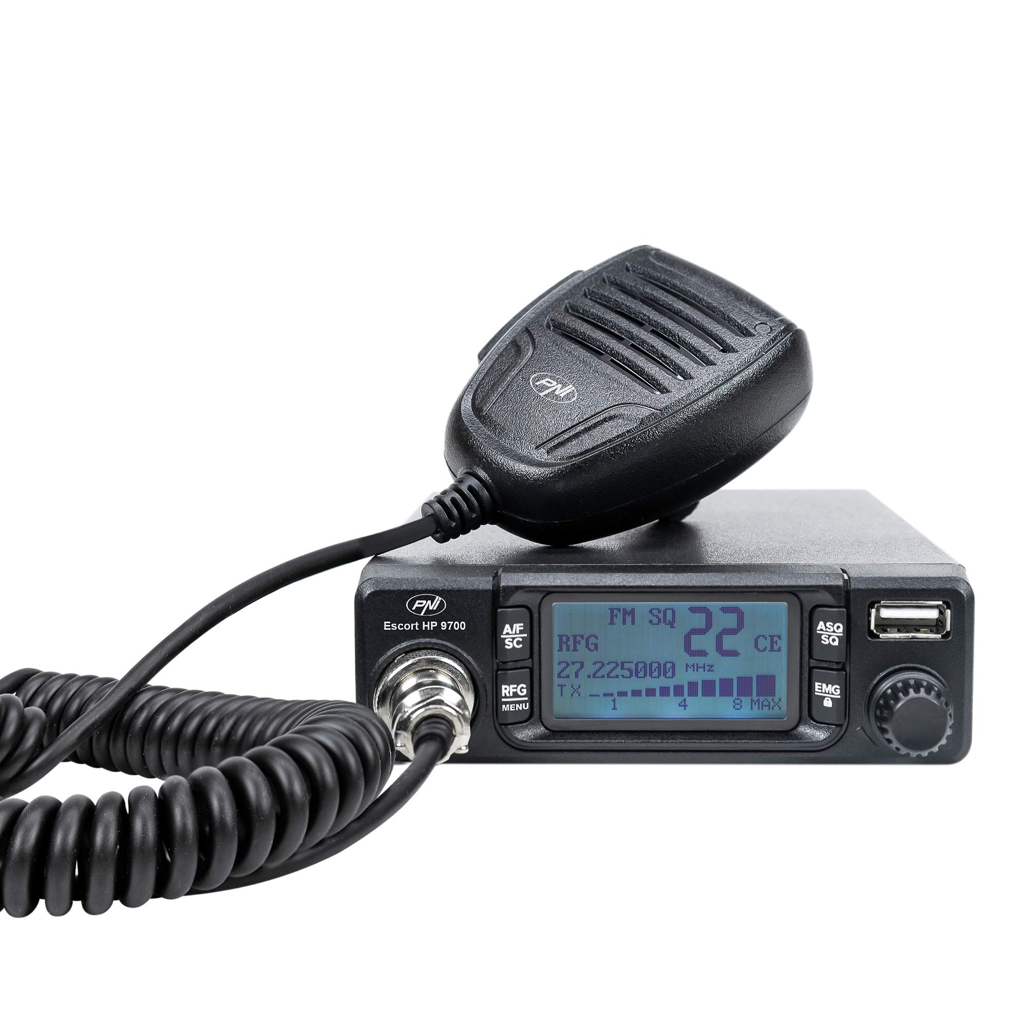 Radio CB Antenne PNI Escort HP 9700 USB et CB PNI LED 2000 Socle magnétique 12V/24V