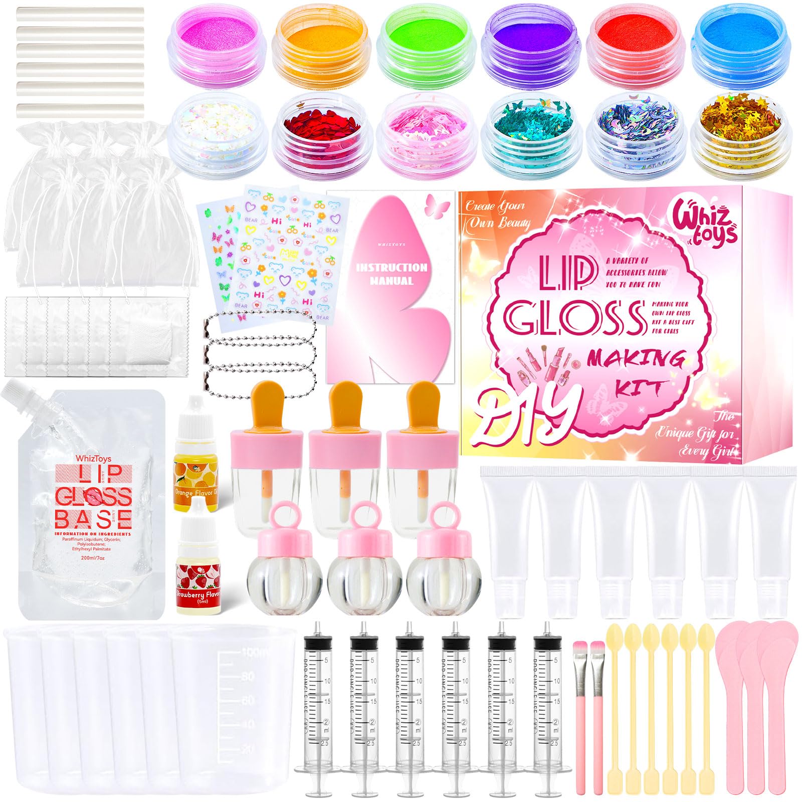 Amazon.com: WhizToys 74PCS DIY Lip Gloss Making Kit, Make Your Own