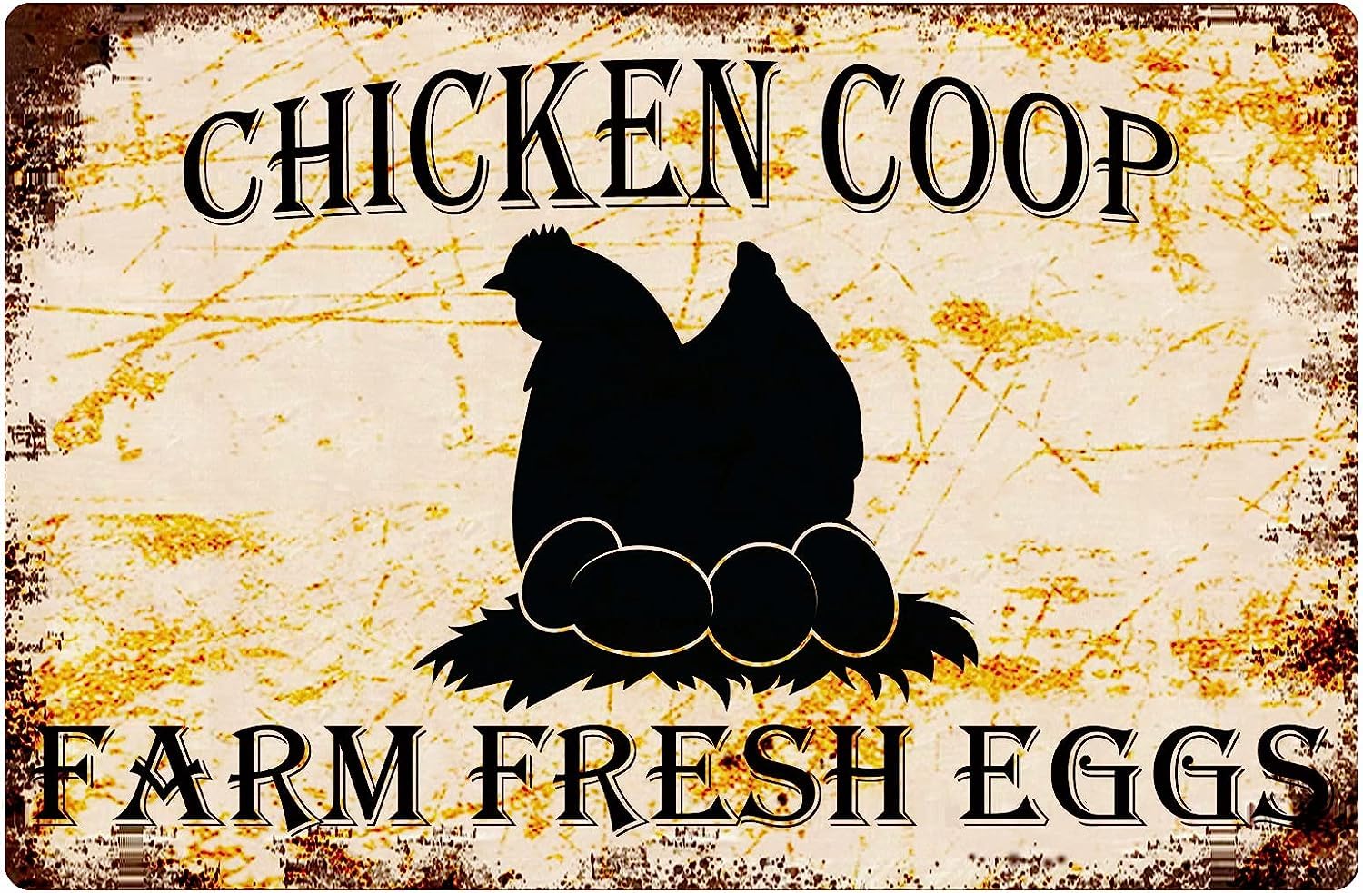 Anceky Chicken Coop Farm Fresh Eggs Retro Metal Sign Sweet Farmhouse Signs Decor Chicken Coop Decorations Barnyard Egg For Sale Hen House Rustic Accessories Tin Wall Art 8x12 inch