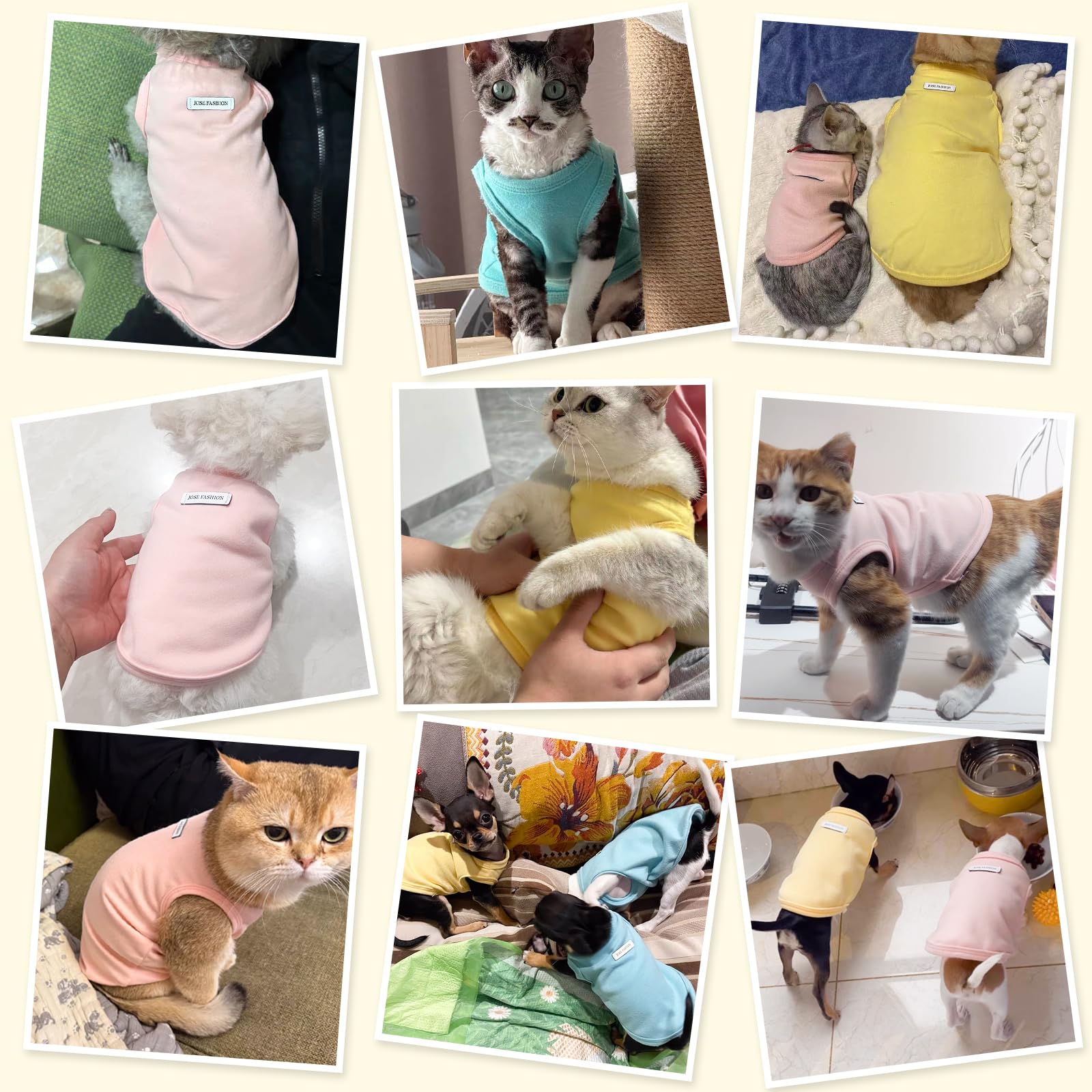 4 Camisetas para Perro, Ropa de Verano sin Mangas, Camiseta Colorida para Cachorros, Camisetas Transpirables para Perros pequeños y medianos, Ropa de Gato (4 Piezas (Amarillo, Blanco, Azul y Rosa), S