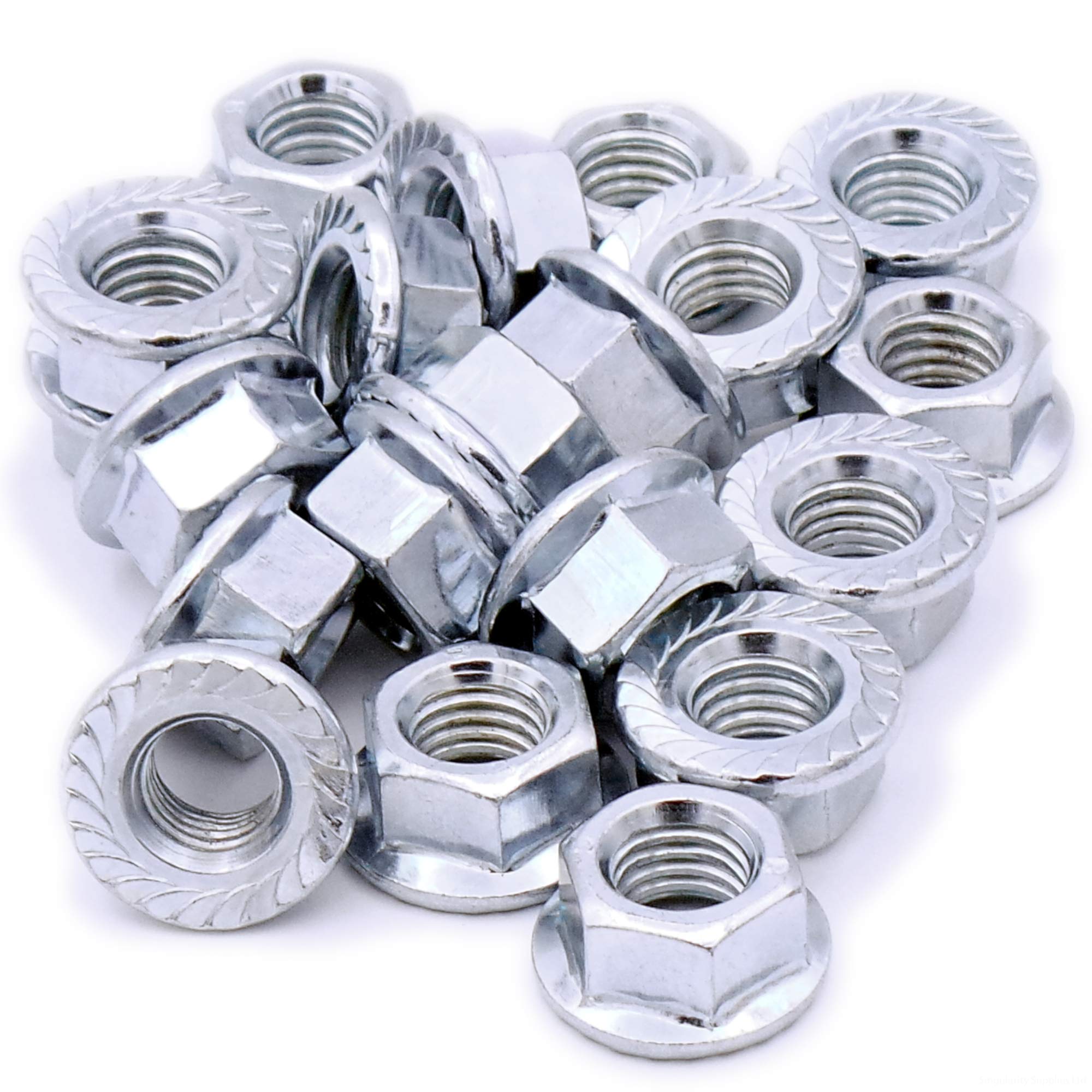 Singularity Supplies Silver M3 (3Mm) Serrated Flange Hex Nut - Stainless Steel (A2) (Pack Of 20)