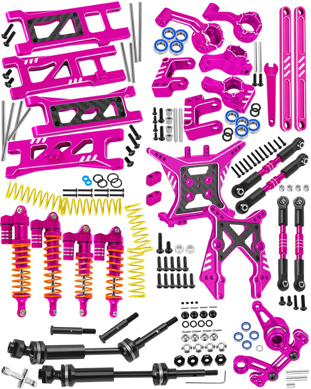 RCarmubWow RC Upgrades Part for 1/10 ECX 2WD(Torment/Ruckus/Circuit,etc),Shock Absorbers,Driveshafts,Turnbuckles,Suspension Arms,Steering &Caster