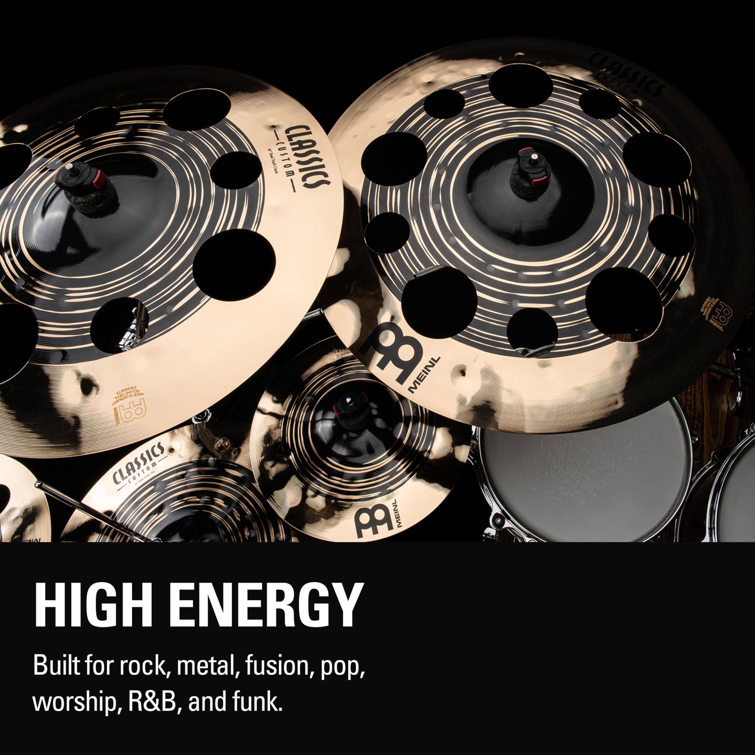 Meinl Cymbals Classics Custom Dual Cymbale Trash Crash 16 pouces (Vidéo) pour Batterie (40,64cm) Bronze B12, Deux Finitions - Fabriquée en Allemagne (CC16DUTRC)