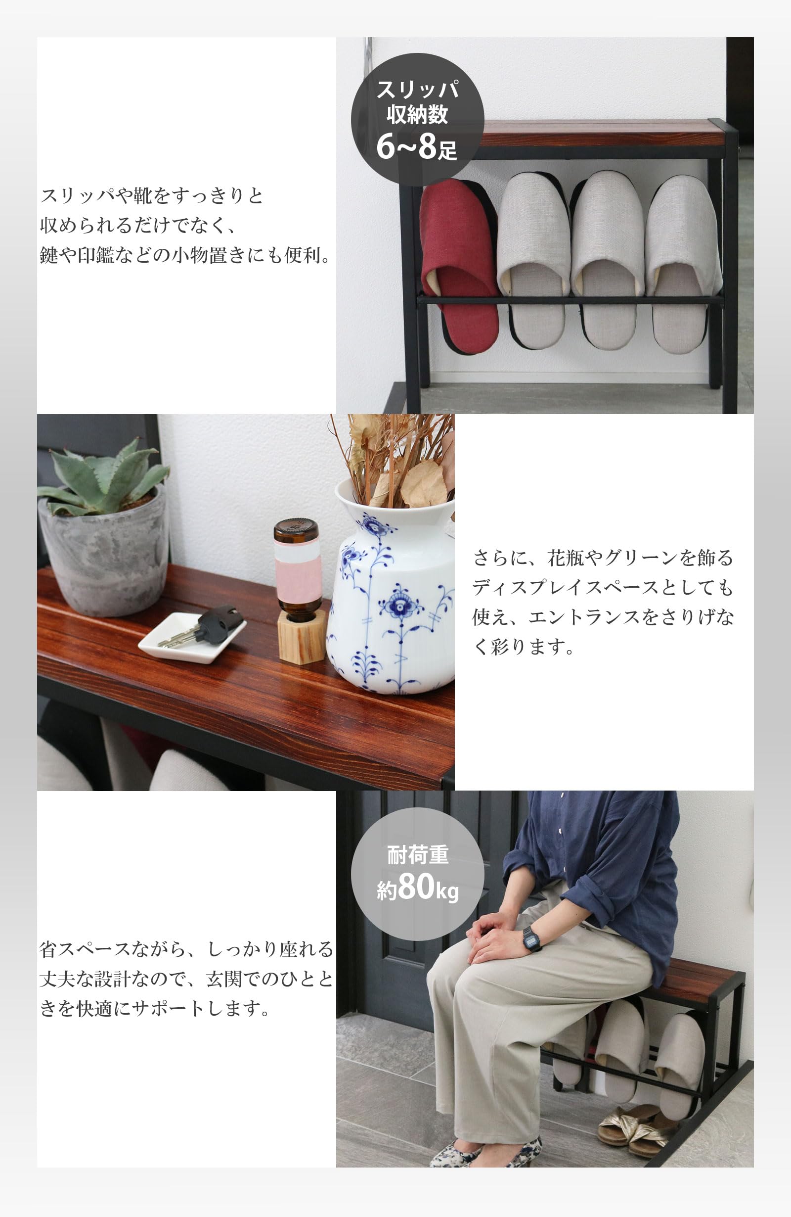Amazon.co.jp: ガーデンガーデン アイアン＊ウッド 収納付きスツール 