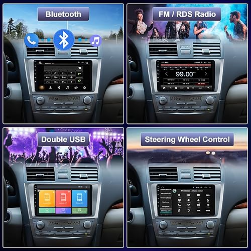 Miniatura 4 de 9 pulgadas pantalla táctil coche radio Android coche estéreo para Toyota Camry 2006 2007 2008 2009 2010 2011 con navegación GPS Bluetooth FM WiFi