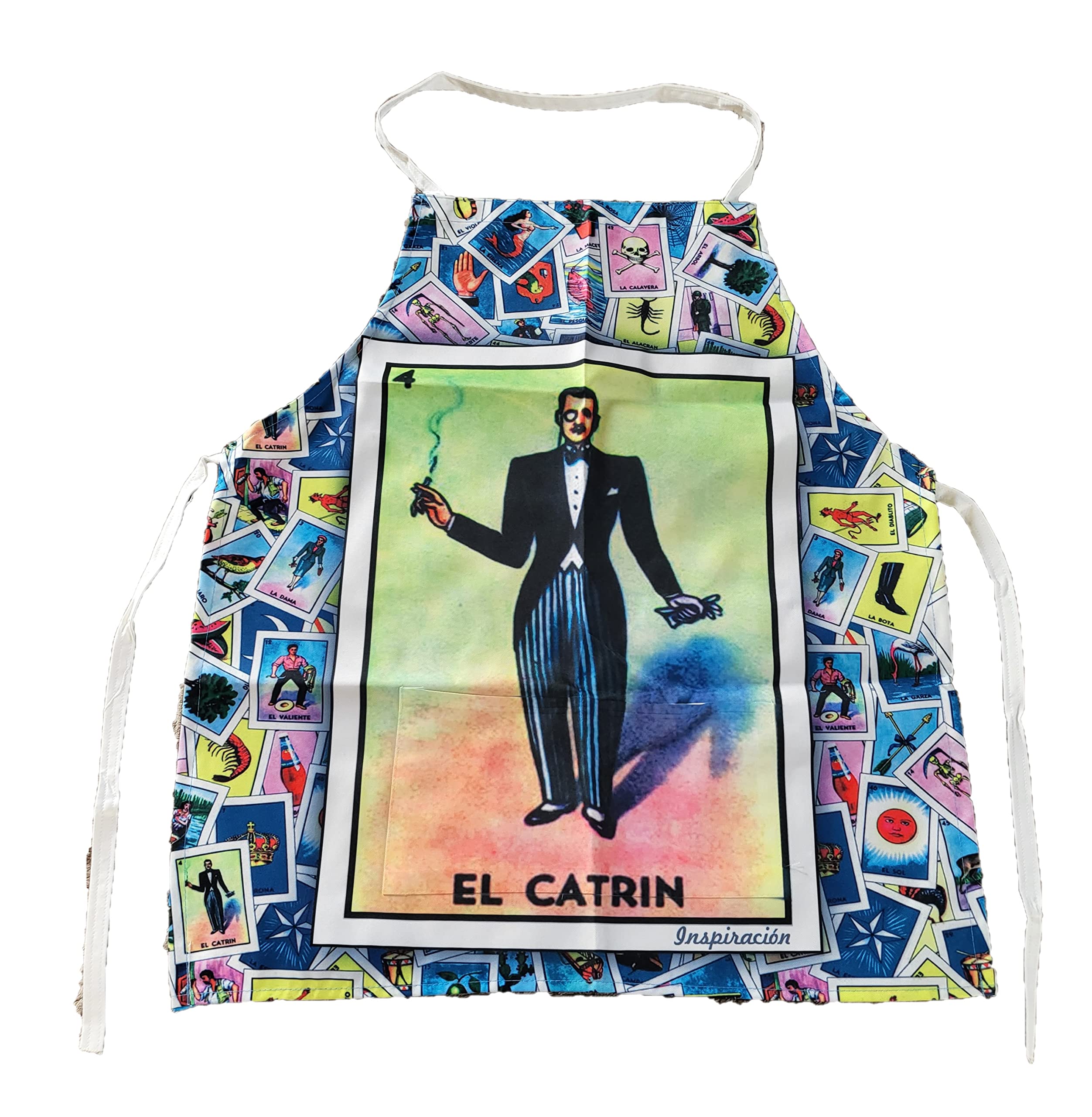 Mexican Loteria Aprons Mandil Funny Mens Womens Cooking BBQ Grill Apron- Kitchen Master Cook men women Aprons with pockets