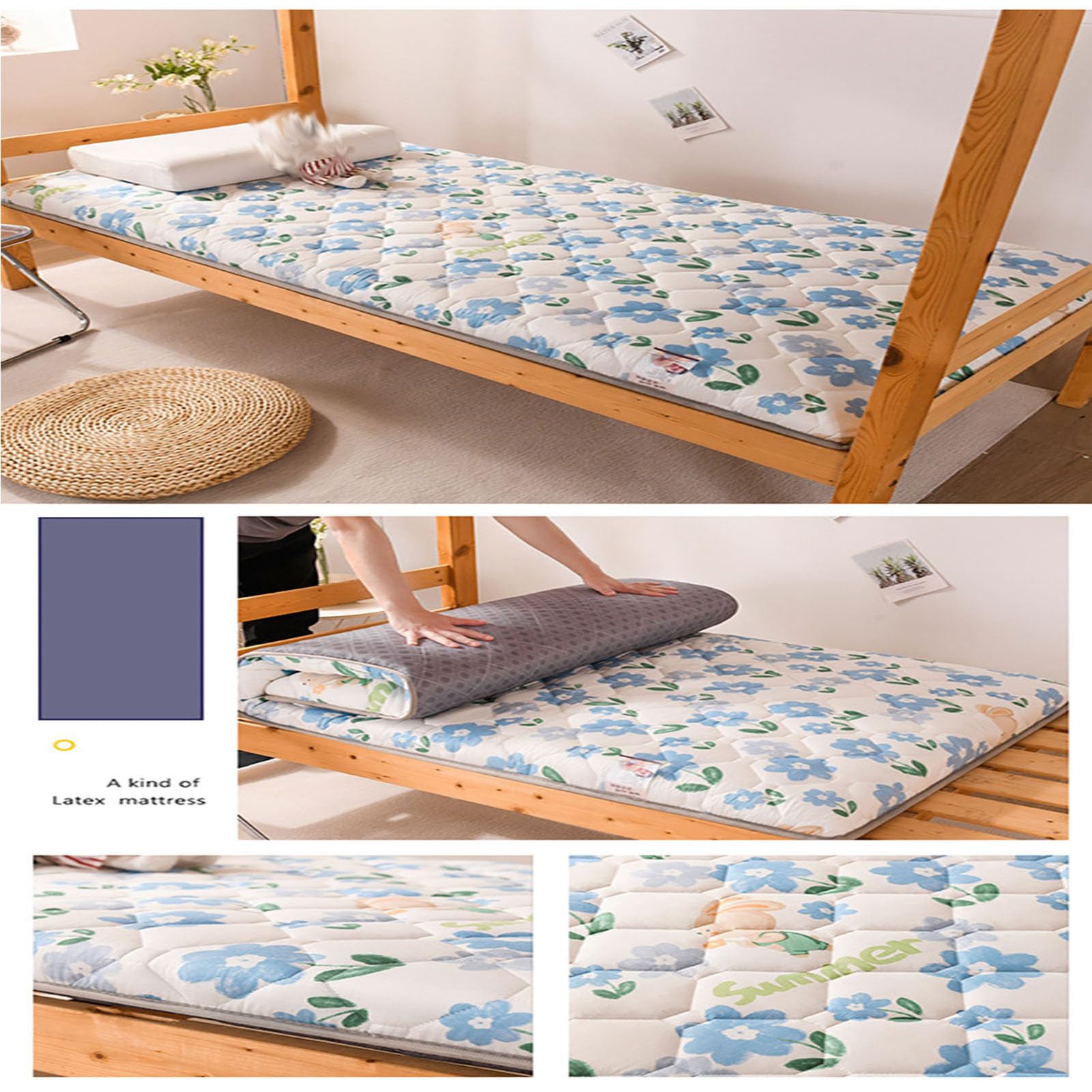 TFDRSEXVD Japoński materac futonowy, gruby materac tatami, materace na kanapę domową, zwijany podwójny pojedynczy ciepły materac,3 colors,150x200cm