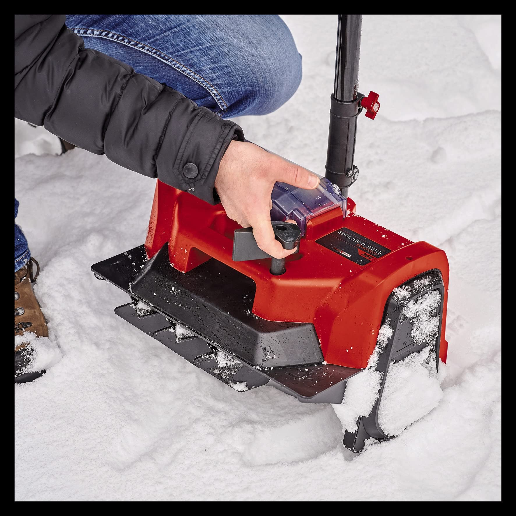 Einhell GE-ST 36/40 Li E-Solo Power X-Change - Extractor de Nieve con batería (Ion de Litio, 36 V, Ancho de Trabajo 40 cm, Altura máxima de la Nieve 20 cm, Entrega sin baterías y sin Cargador)