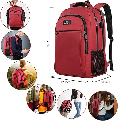 Miniatura 165 de MATEIN - Mochila empresarial para laptop de 15.6 pulgadas, mochila de viaje con puerto de carga USB, resistente al agua, para trabajo, universidad