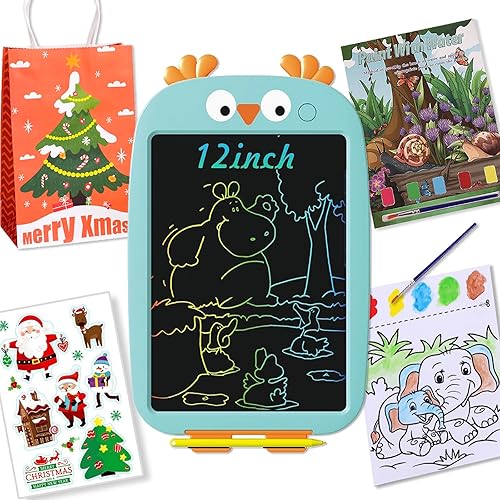 KKSS Juguetes para niños de 2, 3, 4, 5, 6, 7, 8 años, tableta de escritura LCD de 12 pulgadas, tabletas de dibujo borrables, almohadillas de