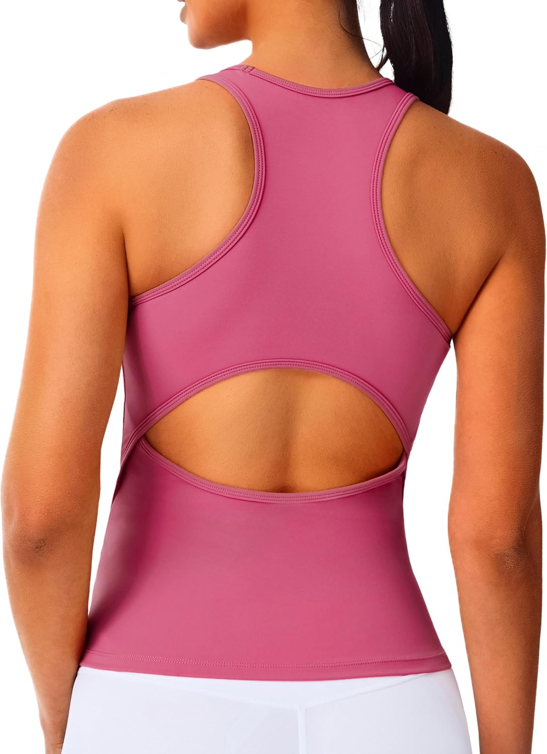 JOYSPELS Womens Workout Tops Open Back Racerback Tank Tops Sleeveless Yoga Athletic Running Shirts