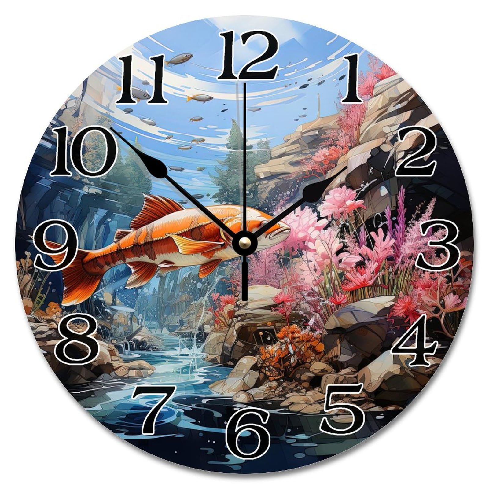 Horloge murale Great Smoky Mountains de qualité supérieure en bois noble