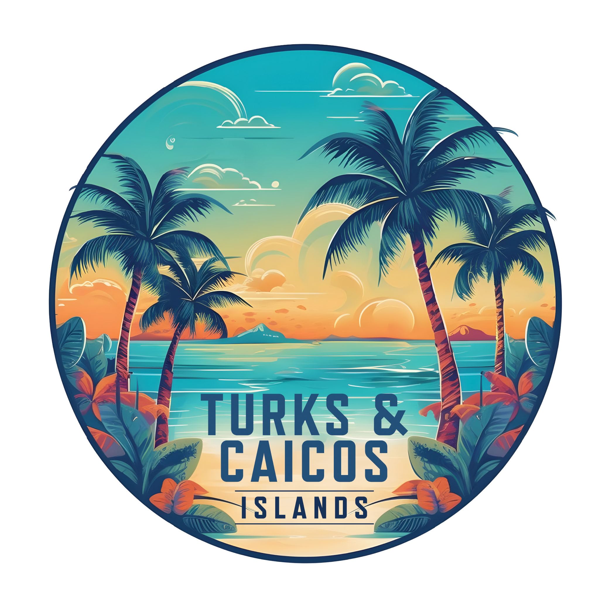 Turks and Caicos Design D Souvenir Vinyl Decal Sticker 2-Inch