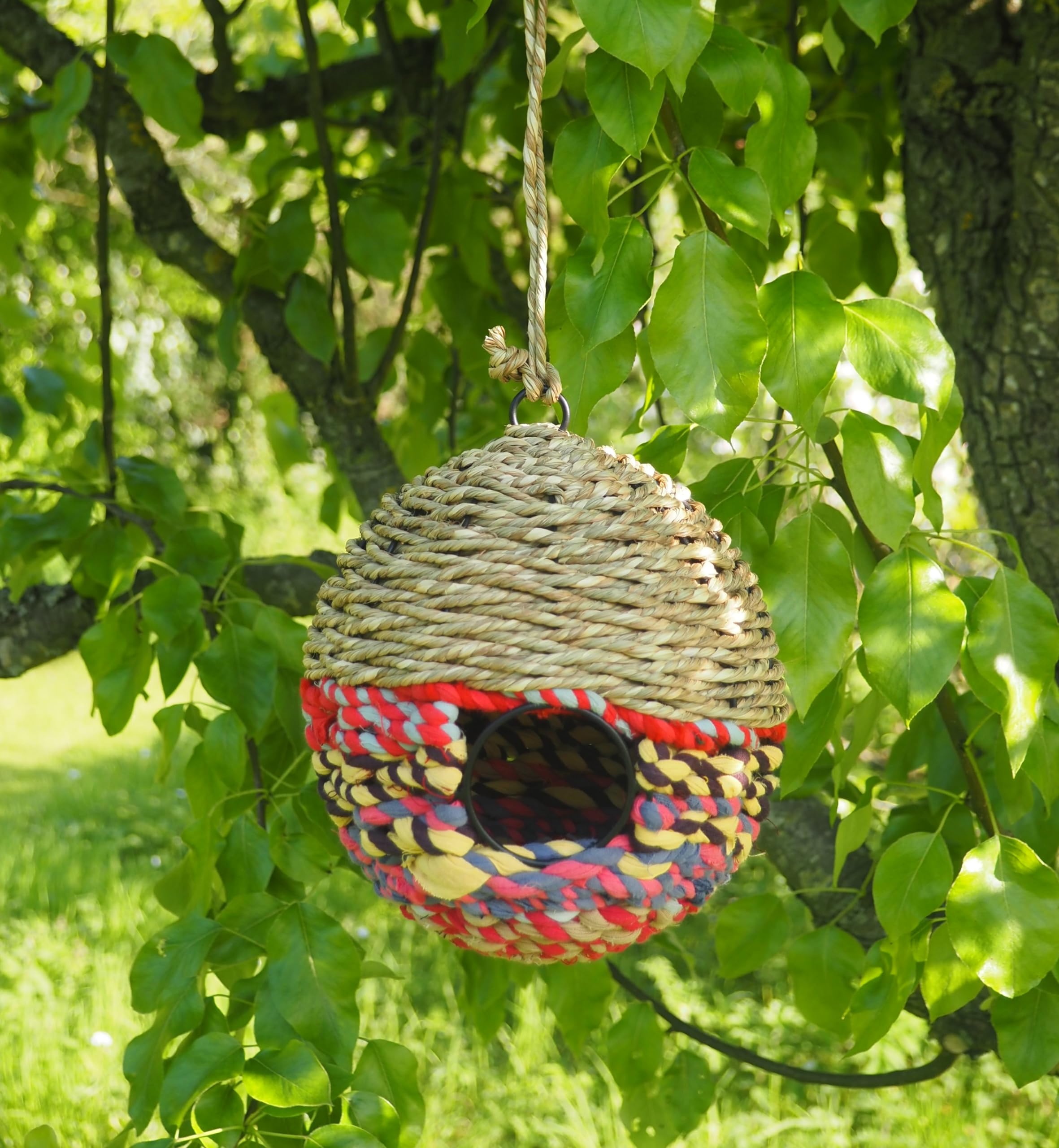 Munja And Reclaimed Sari Fabric Bird Nester