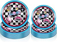 Vista 1 de Yungyan 50 Pcs Back to 1950S Plates Disposable Paper Tableware 9 Inch Dinner Plates 7 Inch Dessert Party Decoration Supplies
