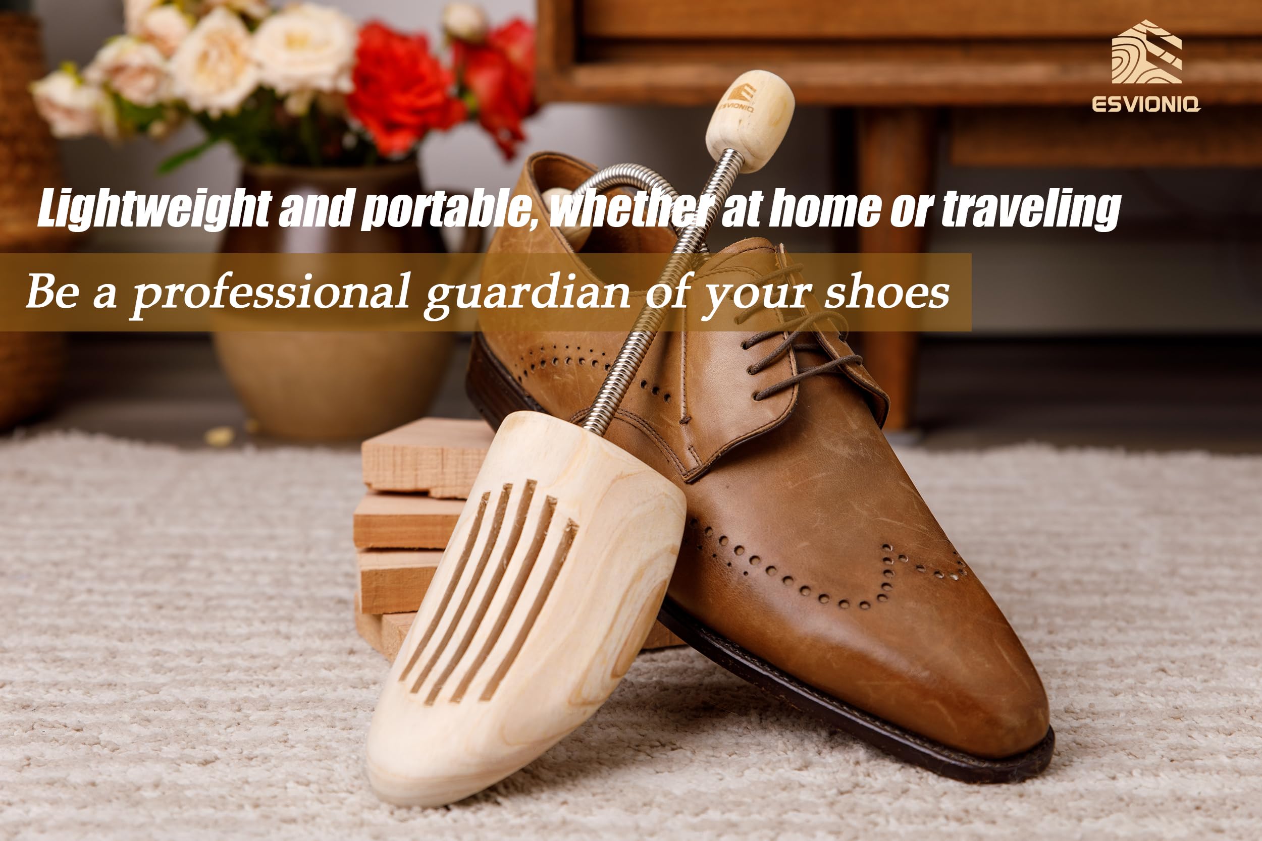 Adjustable Wood Shoe Trees With Spring,Wooden Shoes Tree For Men &Women,Shoe Shaped Shoe Lasts Wooden Shoe Stretcher
