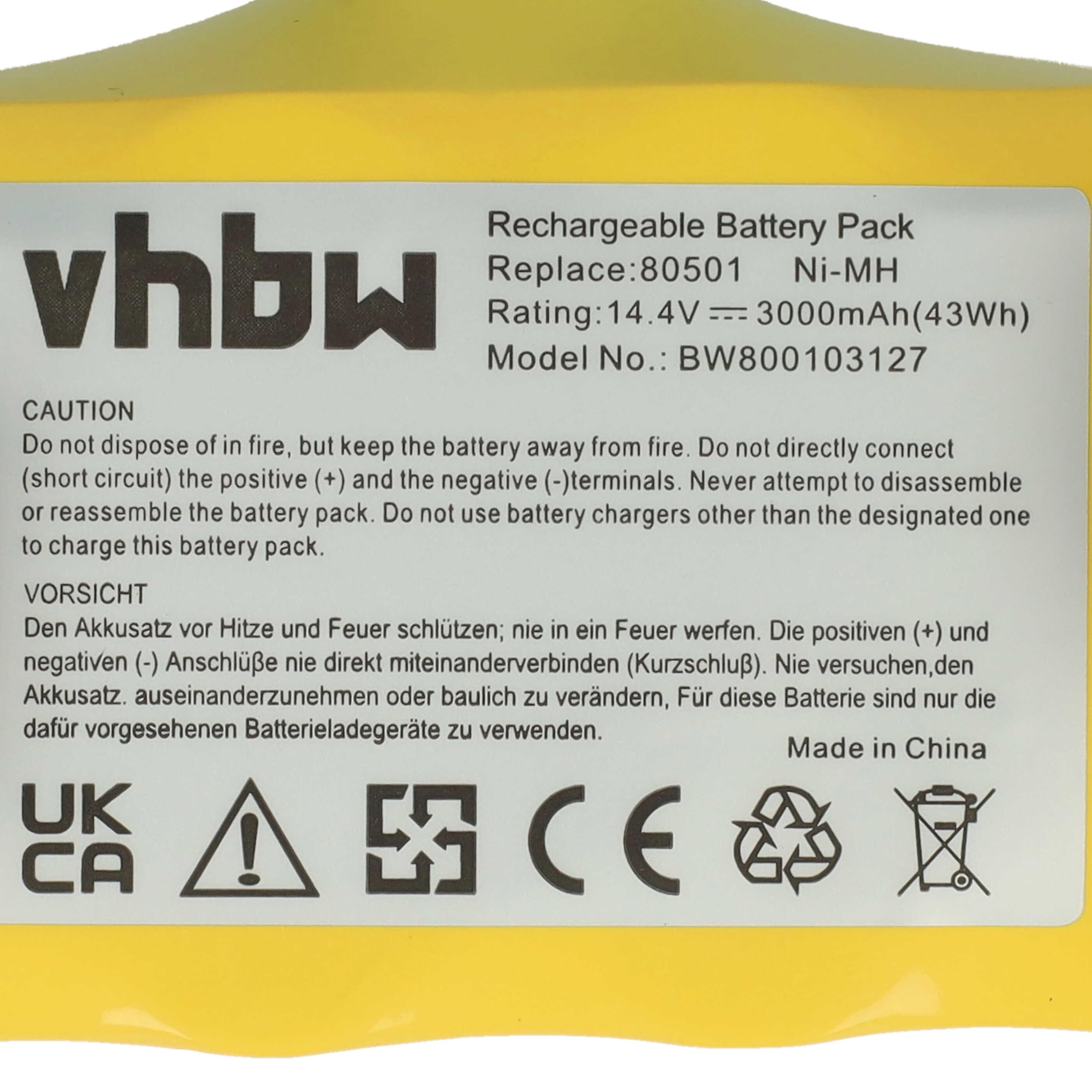 vhbw Akumulator kompatybilny z iRobot Roomba 660, 665, 670, 671, 675, 790, 966 odkurzacz Home Cleaner robot domowy (3000mAh, 14,4V, NiMH)