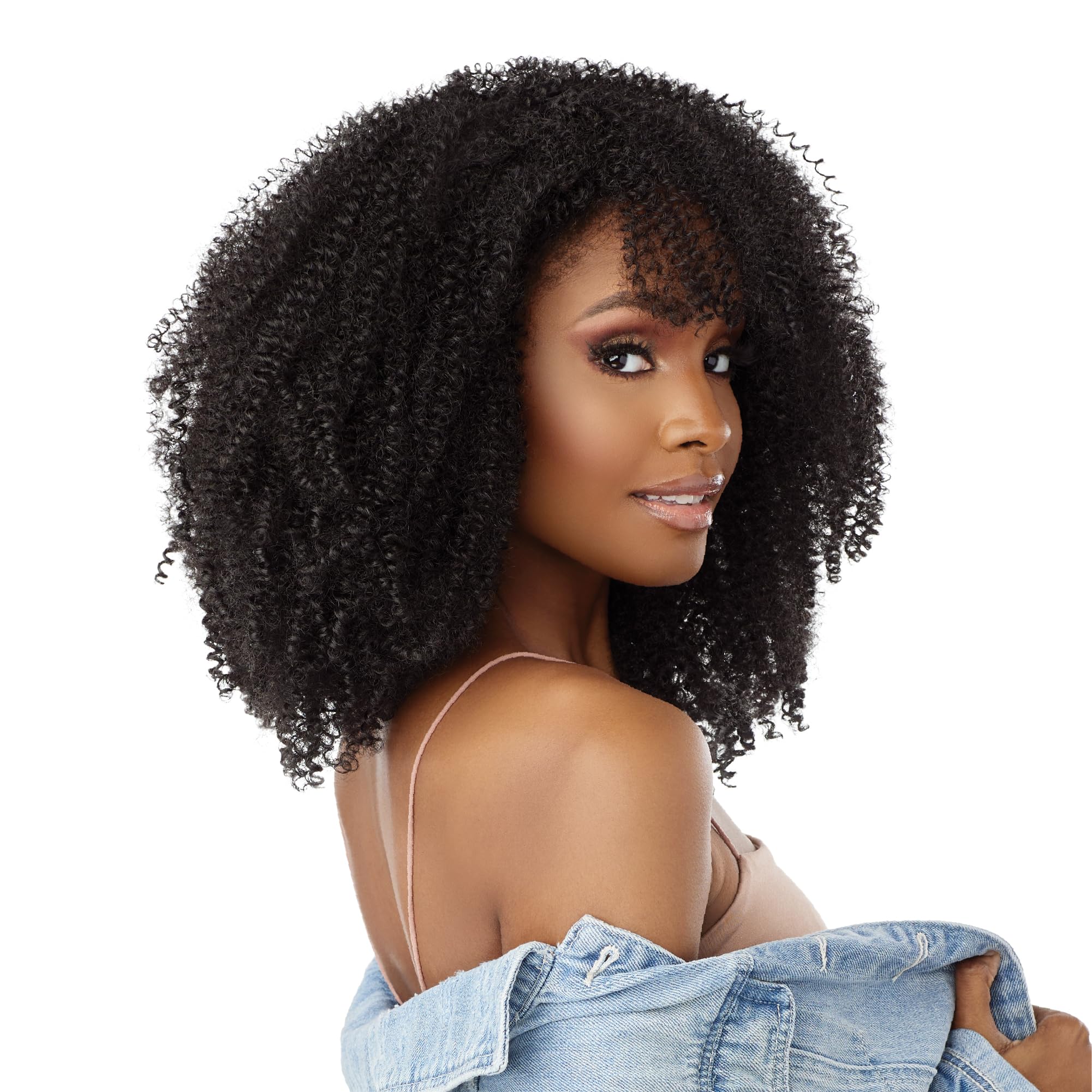 SensationnelCurls kinksandco clip in - game changer 10 inch easy to use clips for natural 3c to 4c hair textures (1B OFFBLACK)