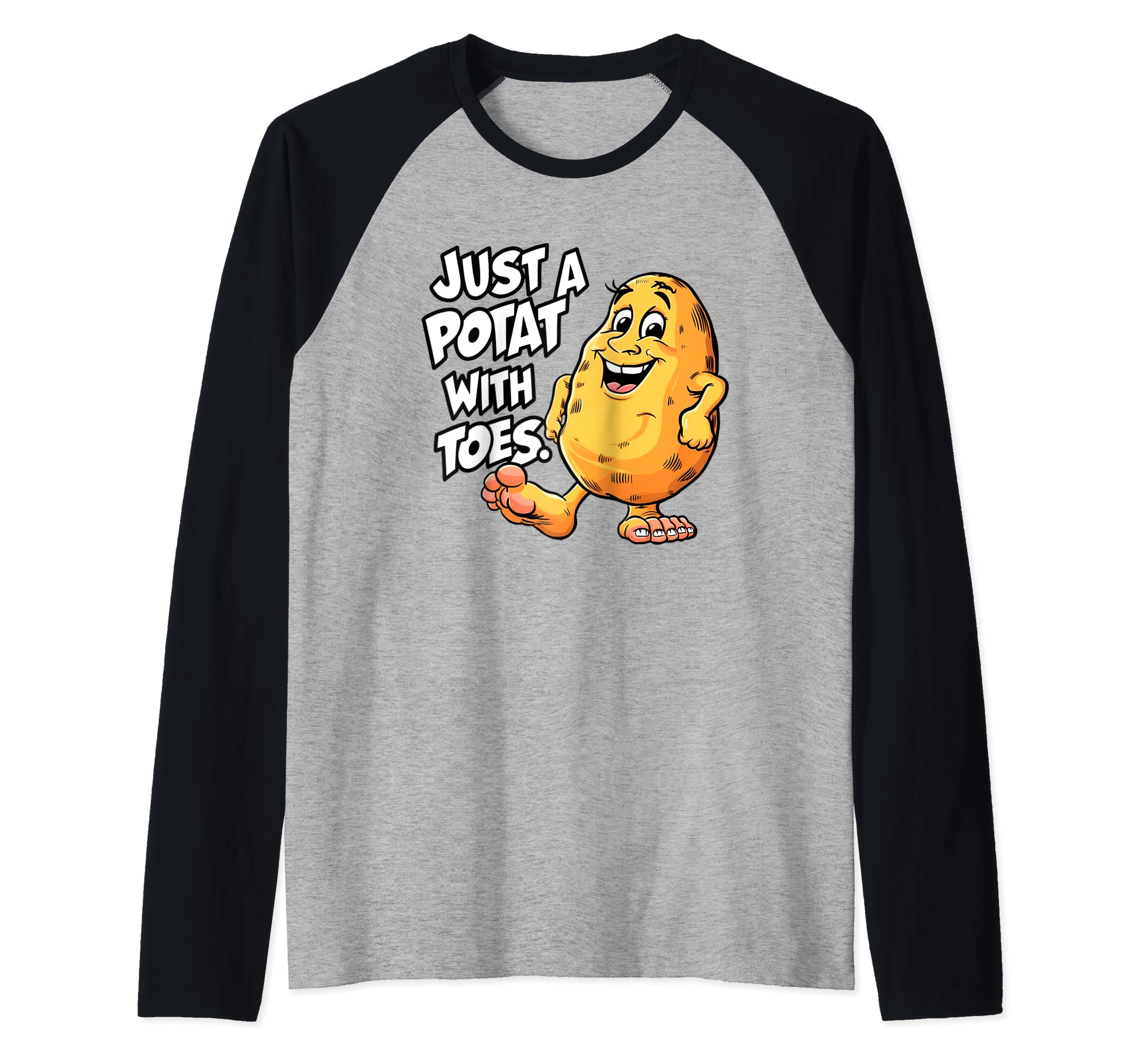 Potato Toes Joke TeesPotato Toes Just A Potat With Toes Funny Potato Joke Lovers Raglan Baseball Tee