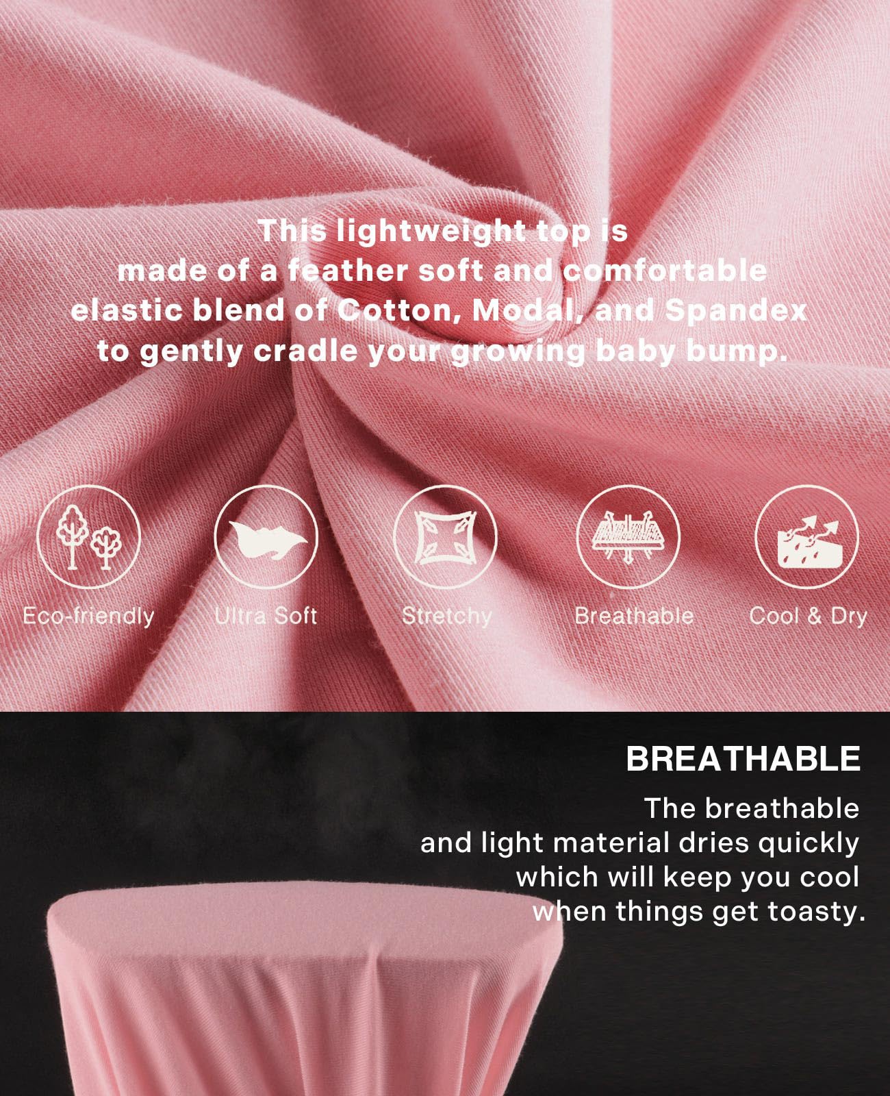 LAPASA Lot de 3 T-Shirts de Maternité Femme Vêtements de Grossesse Maillot de Corps Enceinte Manches Courtes L55