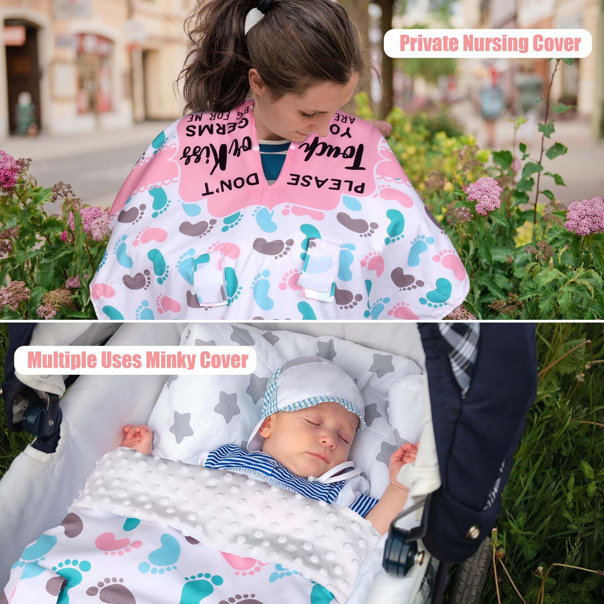 Metplus Funda de asiento de coche 2 en 1 estilo de escritura, toldo de asiento de coche para bebés, funda de lactancia multiusos para mamá, fundas para portabebés Minky, para recién nacido, apertura