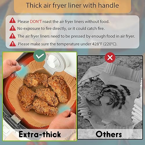 Miniatura 8 de Forro de papel desechable para freidora de aire, inserto de pergamino cuadrado antiadherente, hoja de grado alimenticio para hornear para canasta de