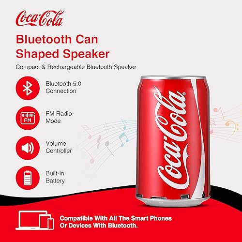 Miniatura 2 de Coca-Cola puede dar forma al altavoz Bluetooth, altavoz inalámbrico portátil con Bluetooth 5.0, AUX, ranura USB y ranura TF  Sonido de graves