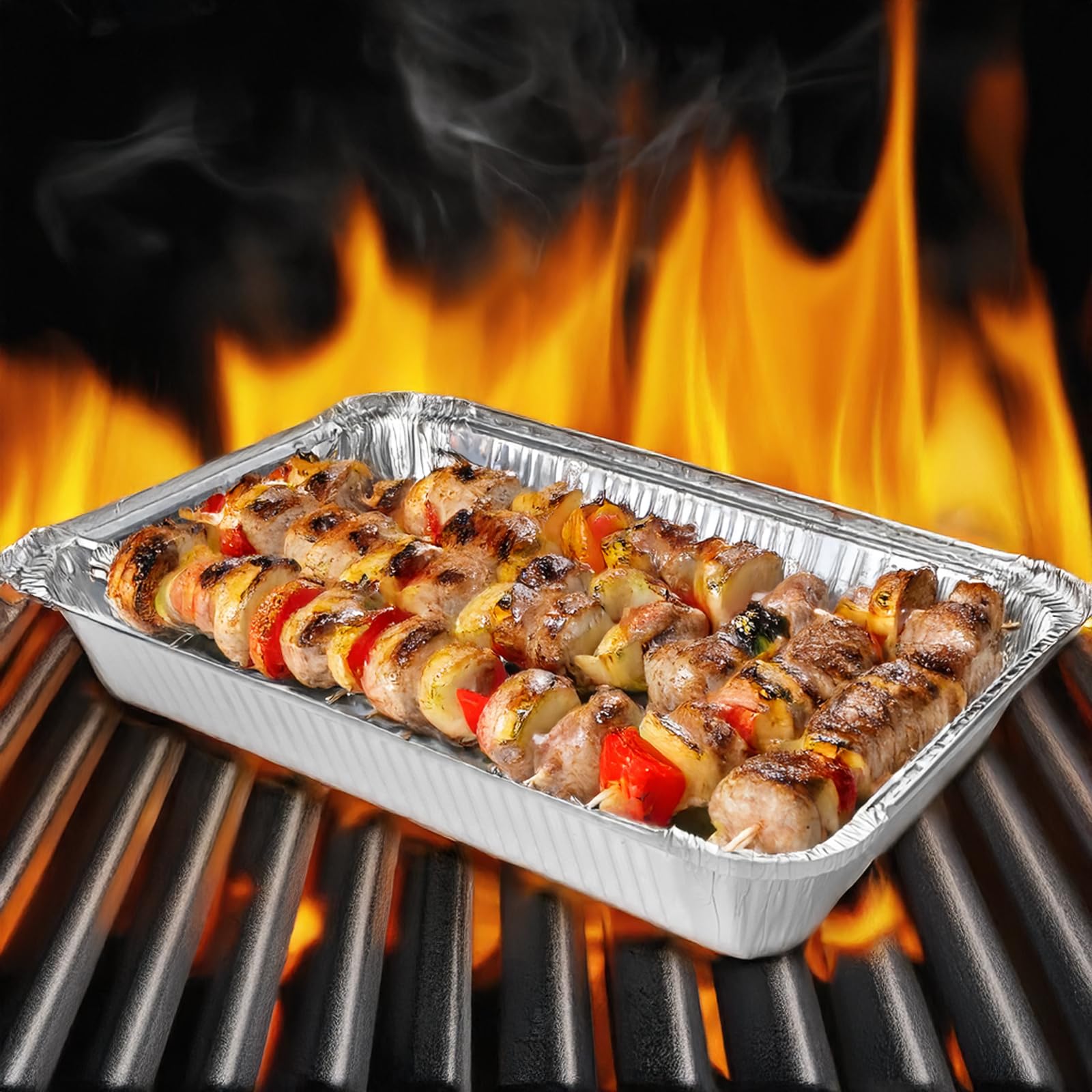 Lot de 125 Barquette Aluminium avec Couvercle 700 ML, Idéal pour Four, Barbecue, Congélation et Batch Cooking, Plat Aluminium Jetables Multi-usages