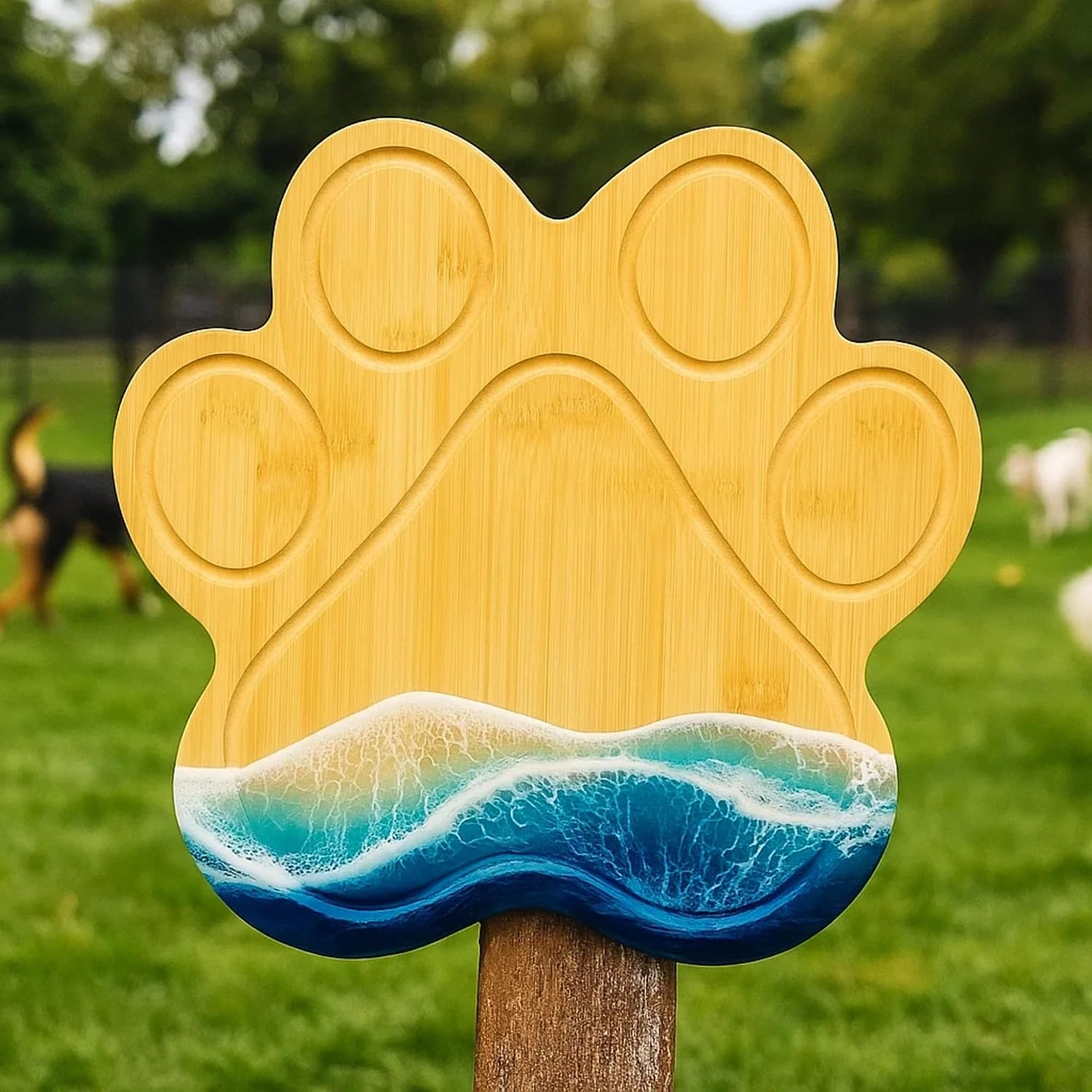 Set of 10, Bulk Bamboo Charcuterie Boards -13"x12" Animal Paw Shaped Serving Tray, Grazing Platter, Cutting Board with Juice Groove for Customized Engraving Gift, Home Table Decor, Wall Display