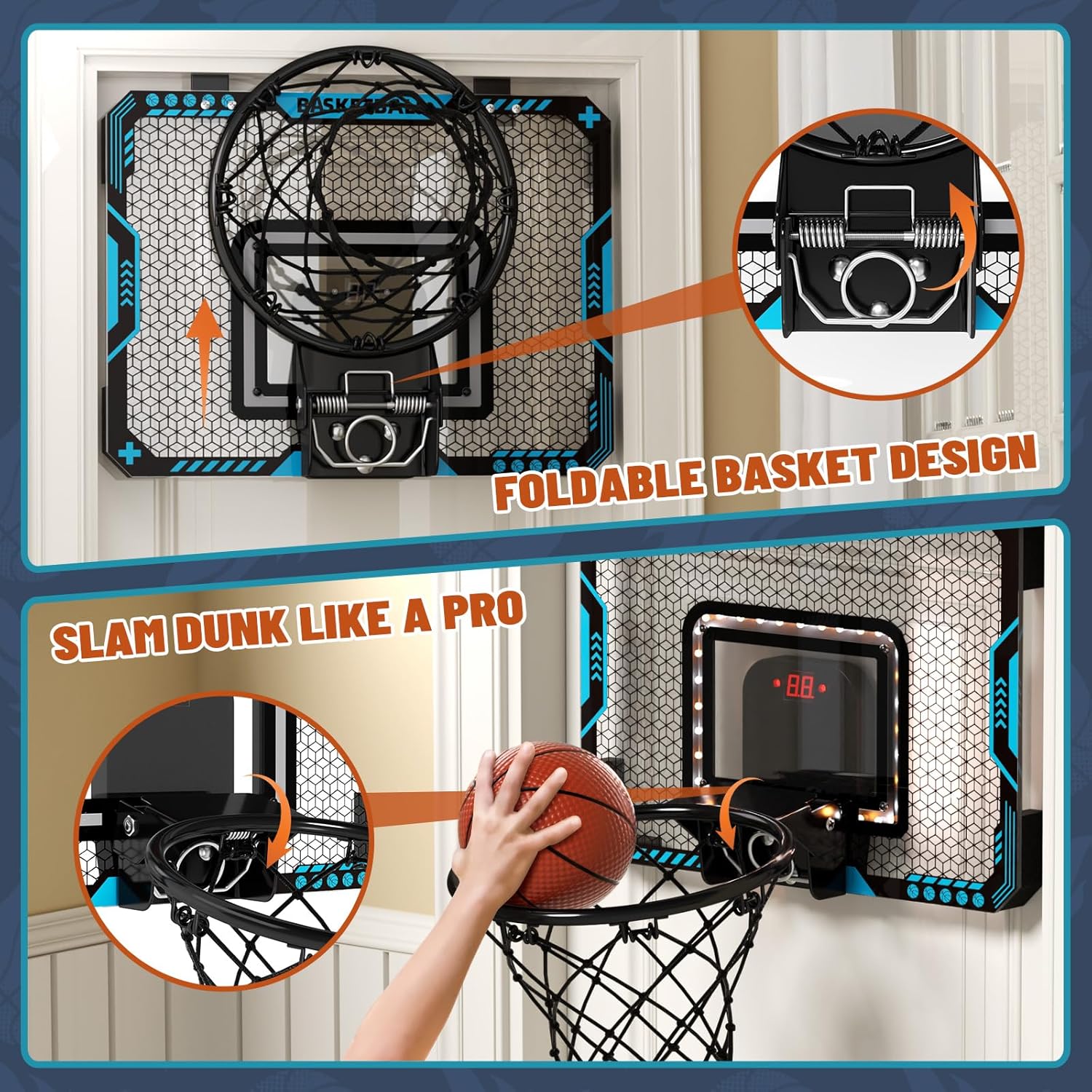 Uregoio 屋内ミニバスケットボールフープ 男の子 子供用 5 6 7 8 9 10 11 12歳以上 ドア越しバスケットボール