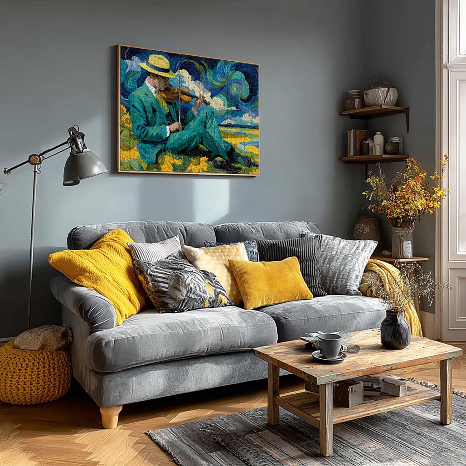 Puzzle 2000 elementów dla dorosłych, gwiaździste niebo, drewniane puzzle, 99 x 71 cm, części ściśle do siebie pasują, dla mężczyzn, kobiet, starszych seniorów, dekompresji, prezenty letnie, widok