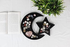 Moon & Star Wooden Crystal Display Tray